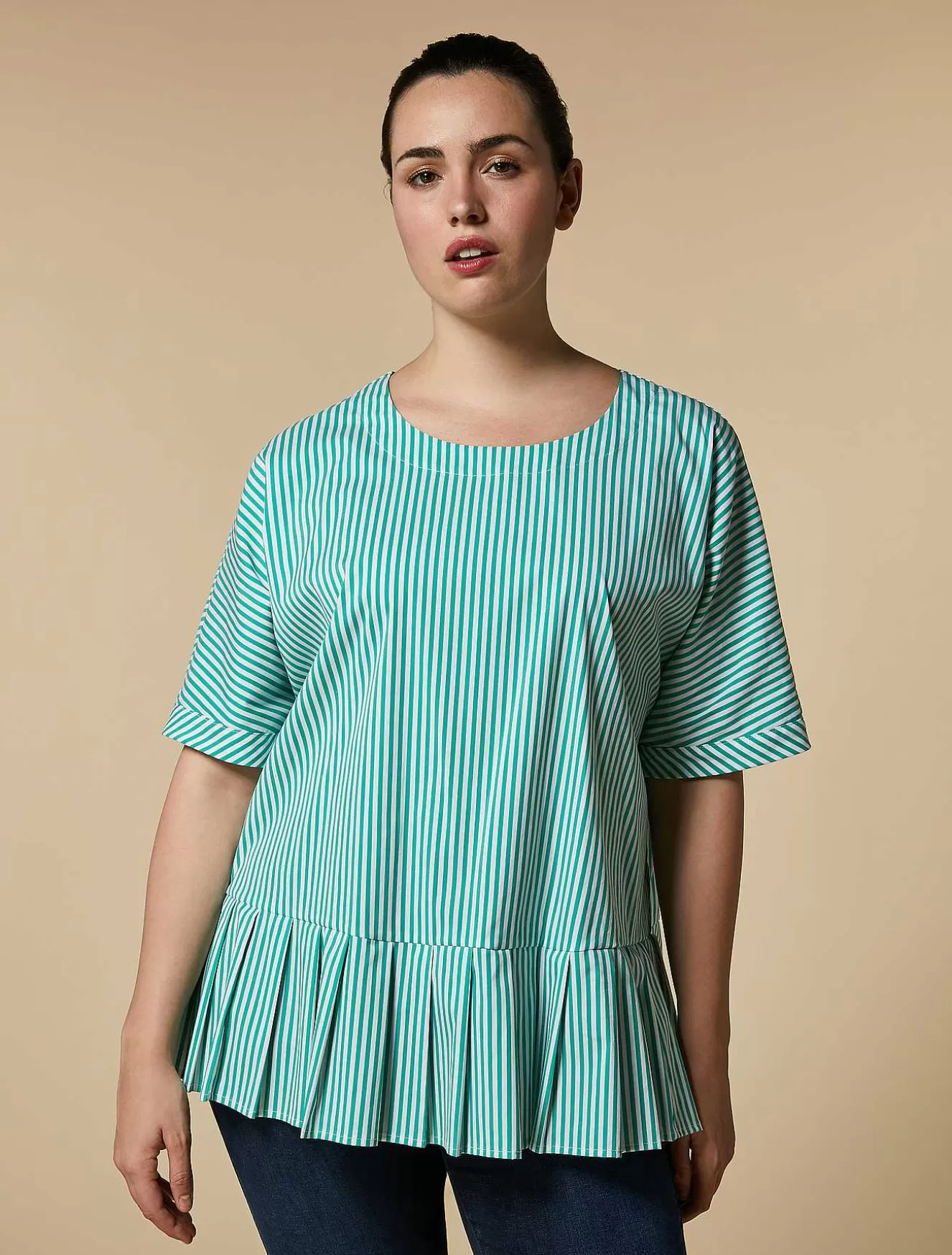 Cotton-Blend Blouse-Marina Rinaldi Best