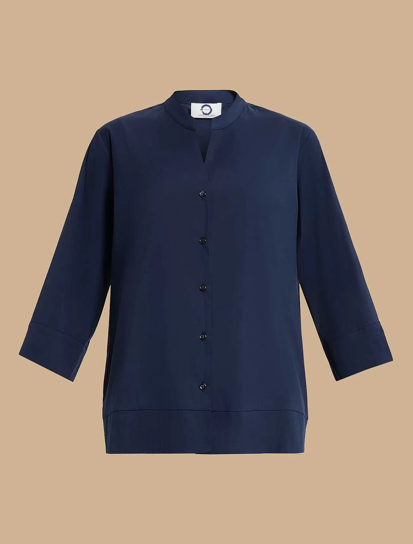 Cotton-Blend Poplin Shirt-Marina Rinaldi Cheap