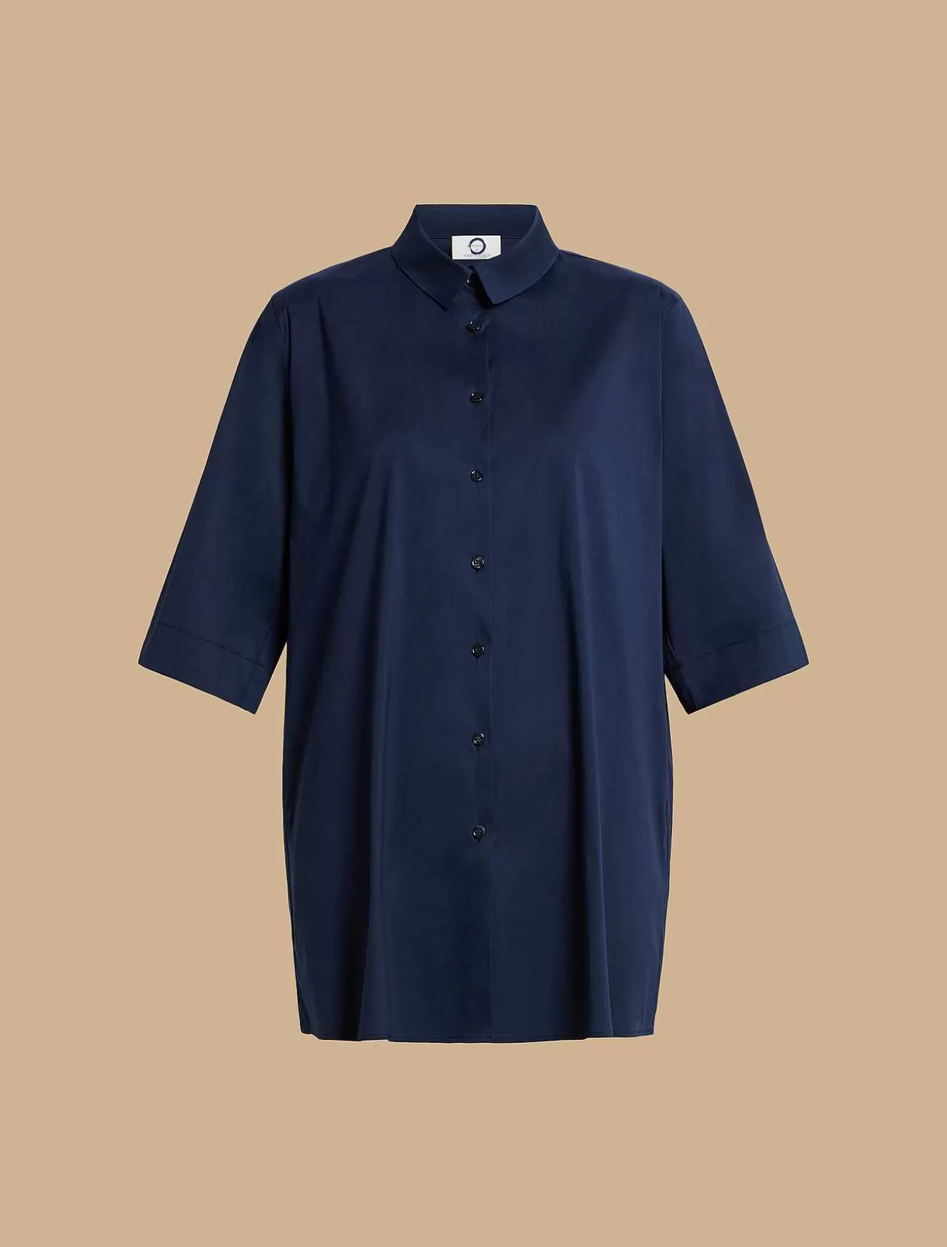 Cotton-Blend Poplin Tunic-Marina Rinaldi Fashion