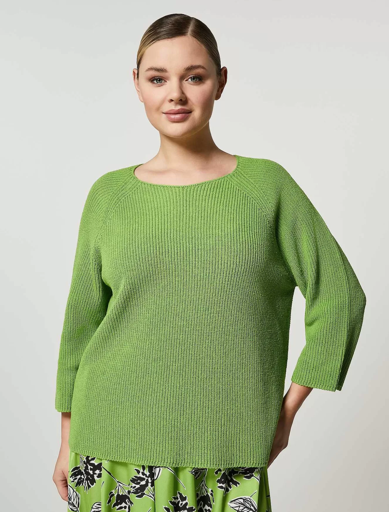 Cotton-Blend Sweater-Marina Rinaldi Outlet