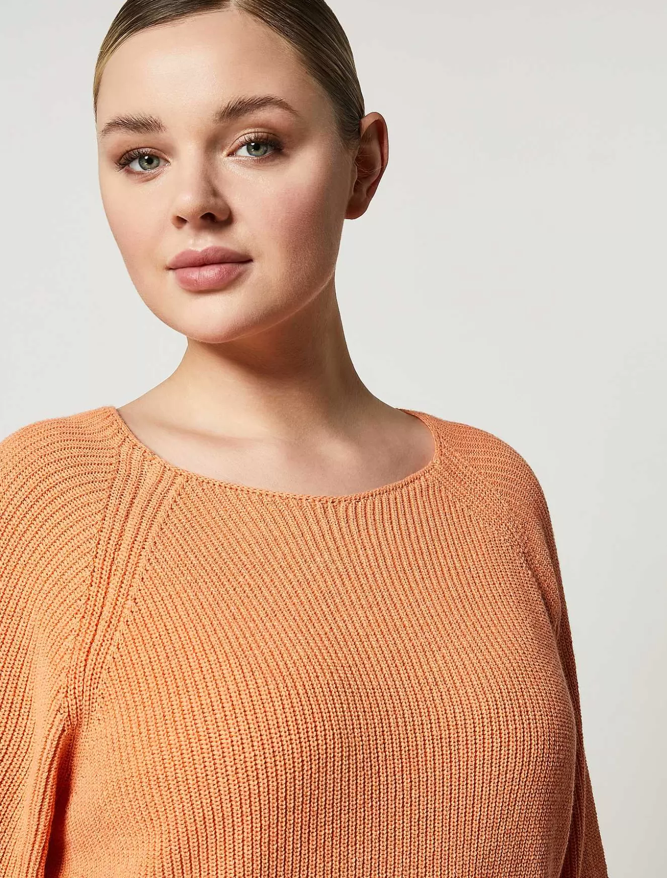 Cotton-Blend Sweater-Marina Rinaldi Fashion