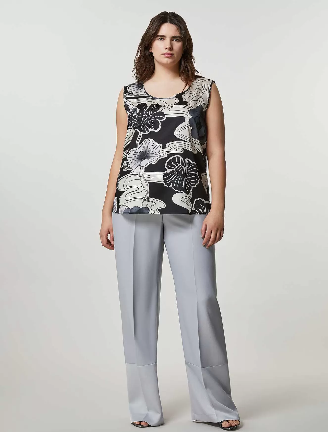 Crepe Envers Satin Trousers-Marina Rinaldi Cheap