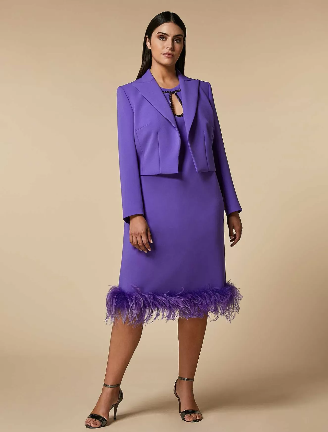 Crepe Spencer Jacket-Marina Rinaldi Fashion
