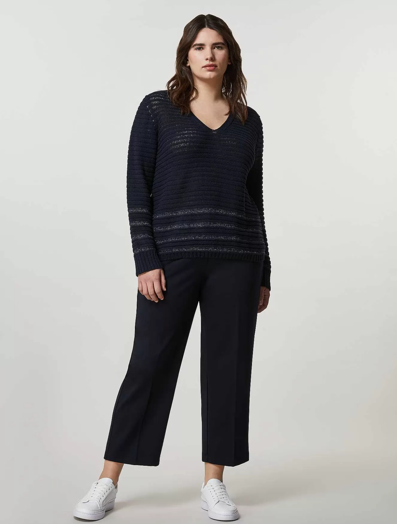 Cropped Jersey Trousers-Marina Rinaldi Hot