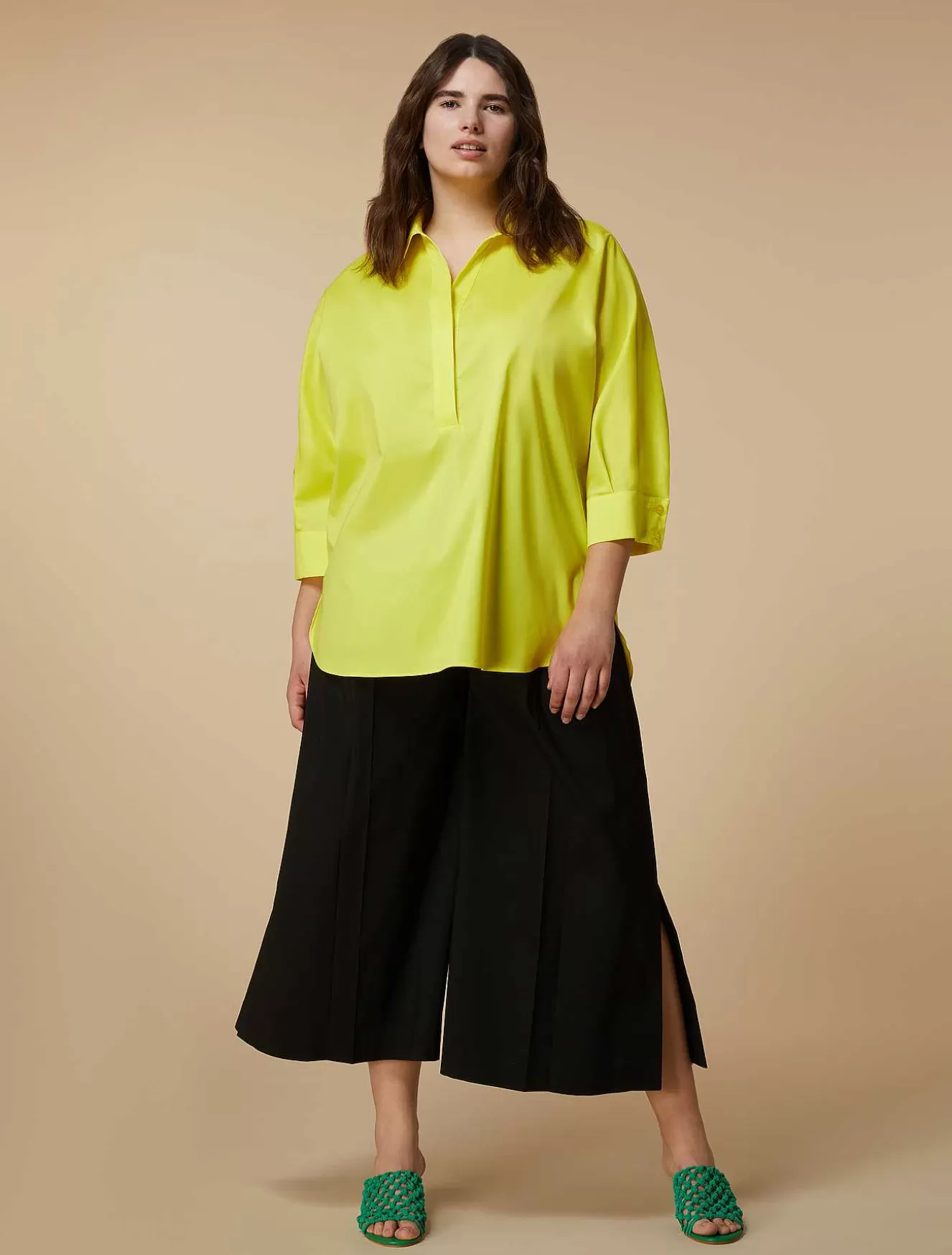 Cropped Poplin Trousers-Marina Rinaldi Sale