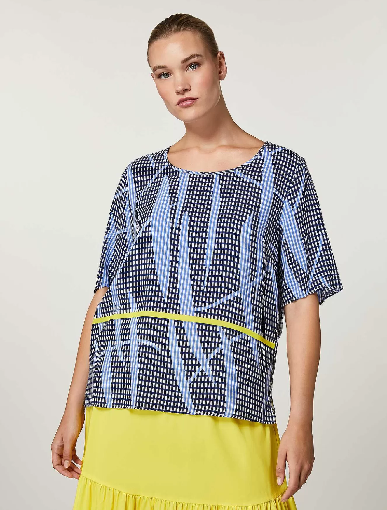 Cupro And Viscose Canvas Blouse-Marina Rinaldi Cheap