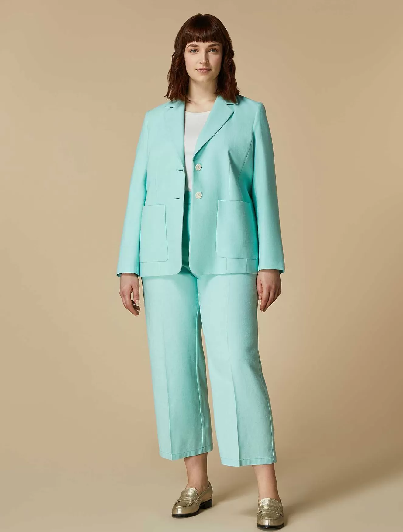 Denim-Look Trousers-Marina Rinaldi Fashion