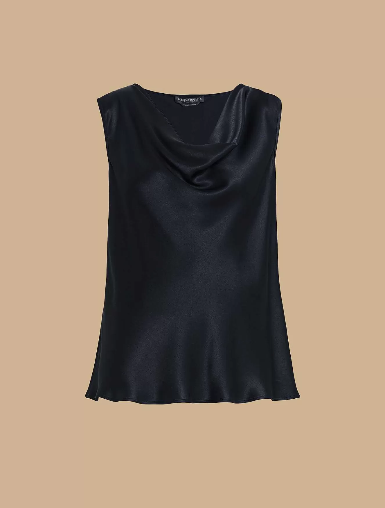 Draped Satin Top-Marina Rinaldi Fashion