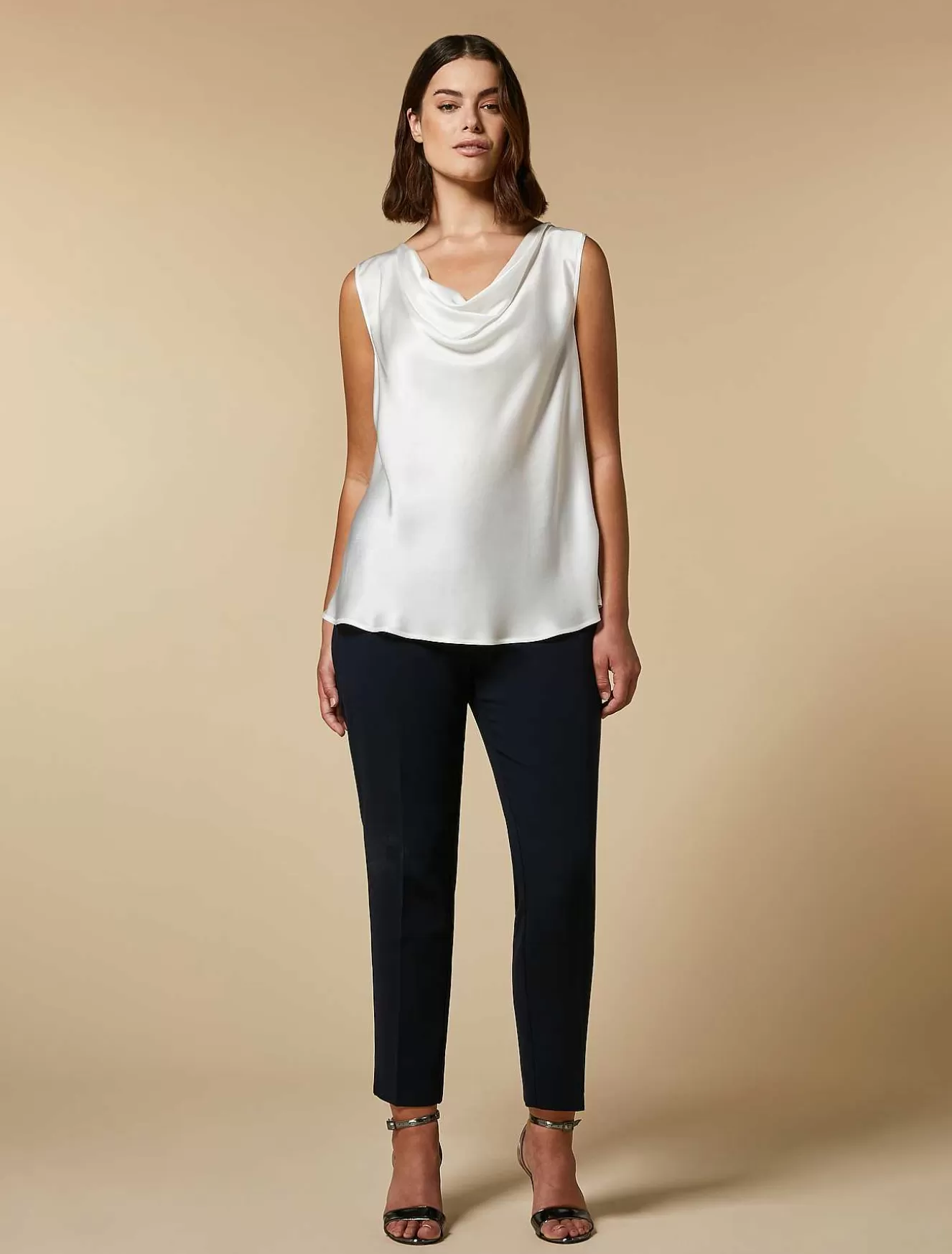 Draped Satin Top-Marina Rinaldi Discount