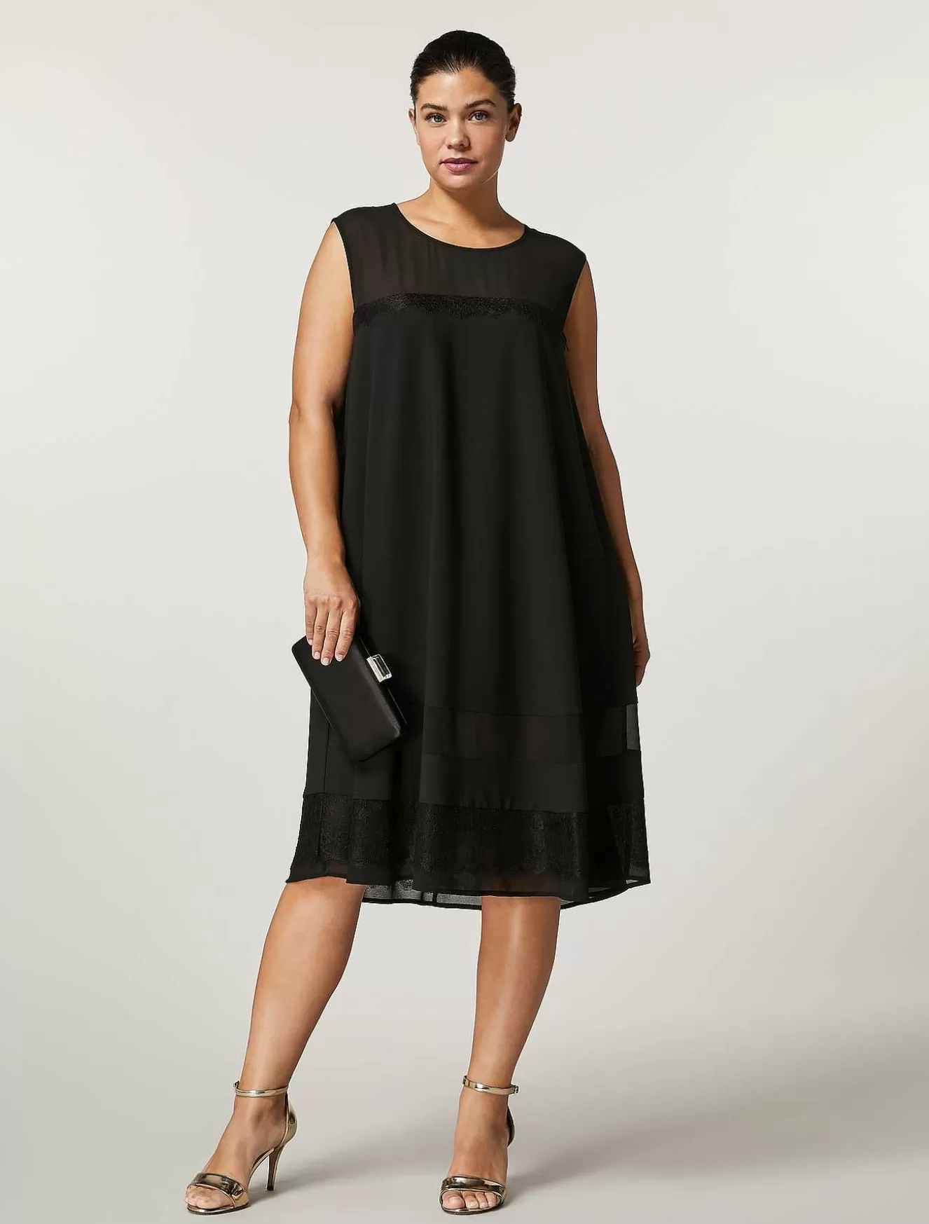 Dress With Lace Insert-Marina Rinaldi Flash Sale