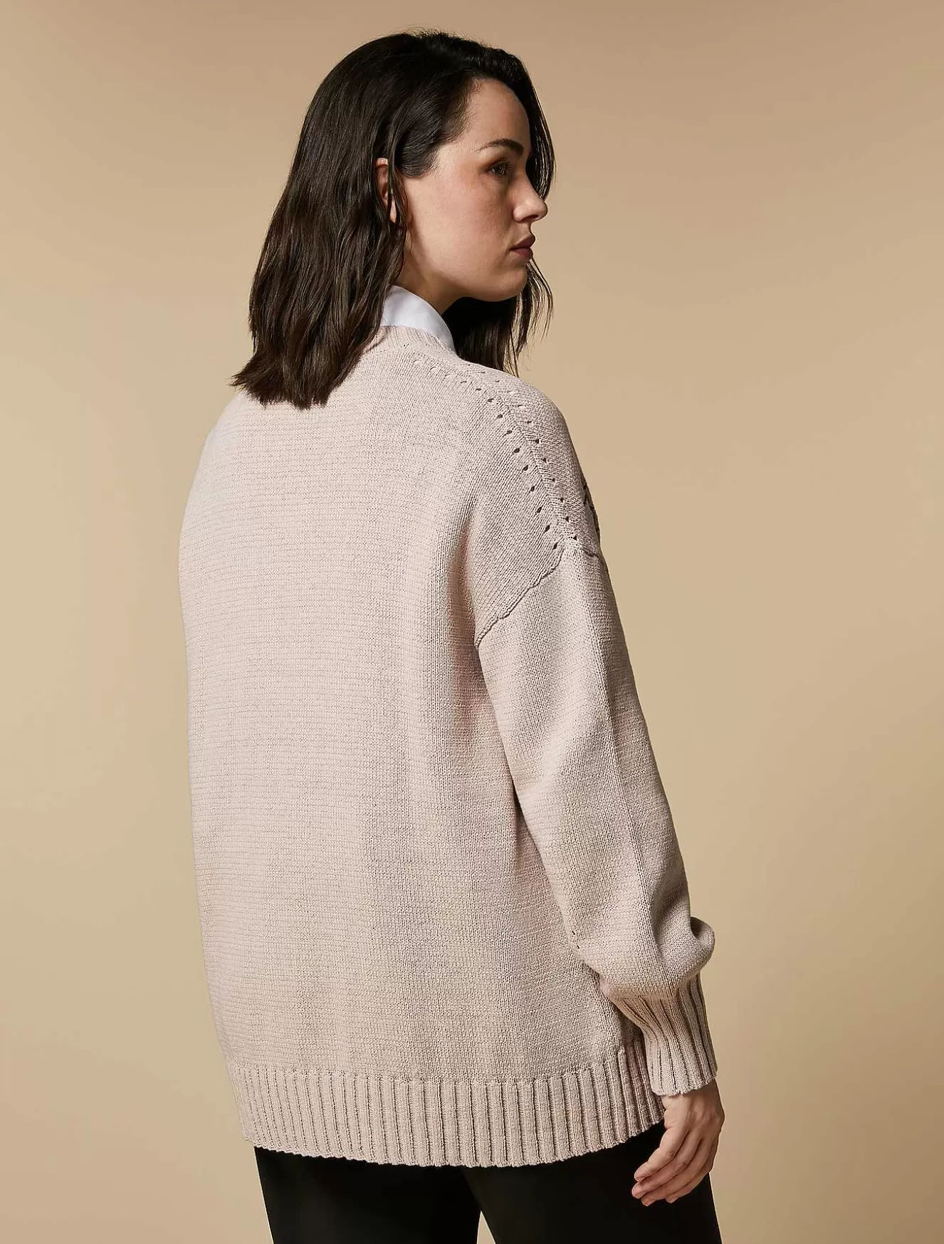 Embroidered Cotton Cardigan-Marina Rinaldi Hot