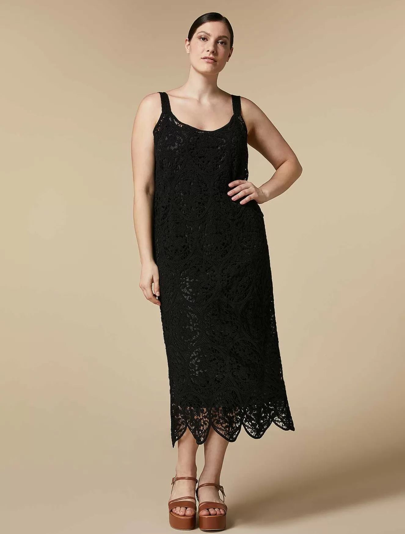 Embroidered Cotton Dress-Marina Rinaldi Shop