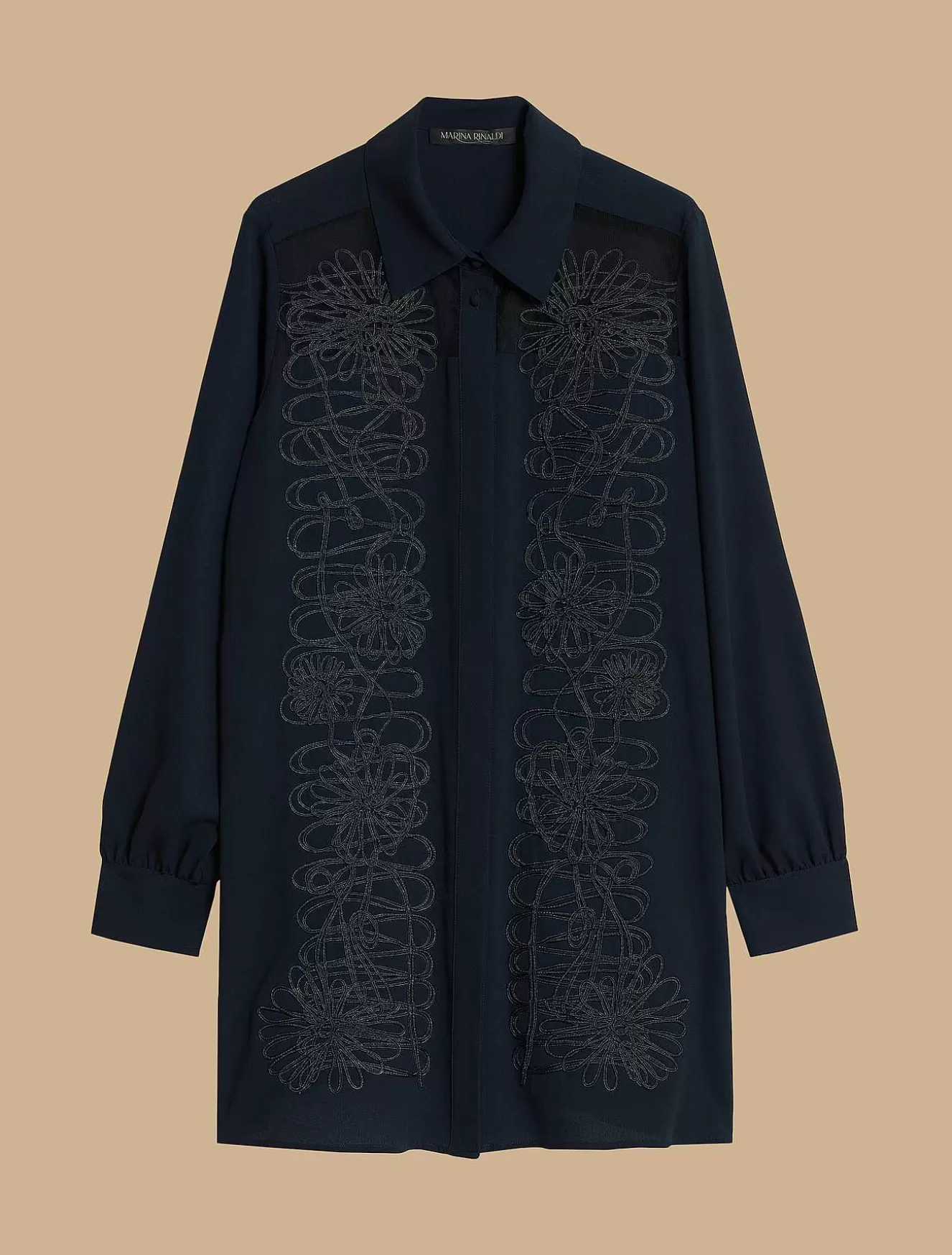 Embroidered Crepe Tunic-Marina Rinaldi Cheap