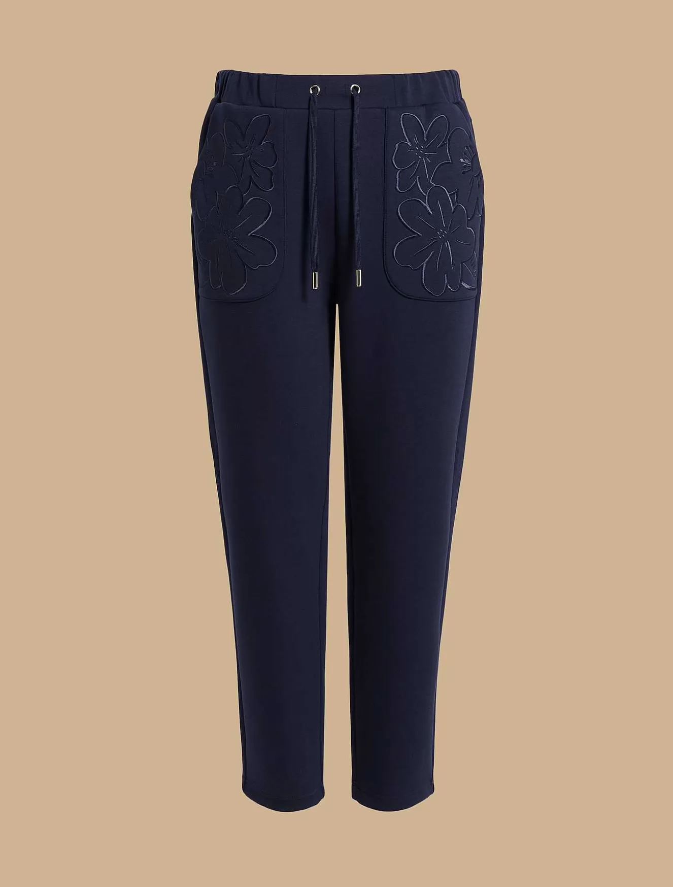 Embroidered Jersey Joggers-Marina Rinaldi Hot