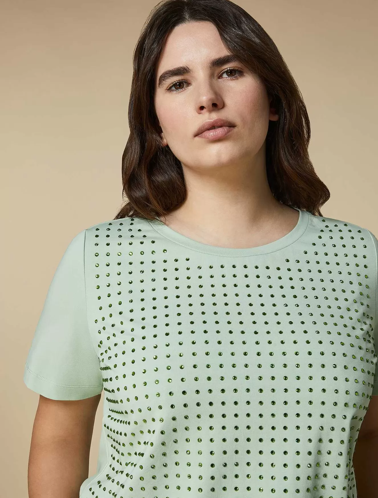 Embroidered Jersey T-Shirt-Marina Rinaldi Best Sale