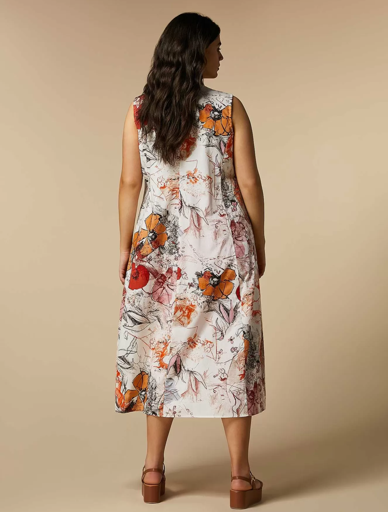 Embroidered Poplin Dress-Marina Rinaldi Hot