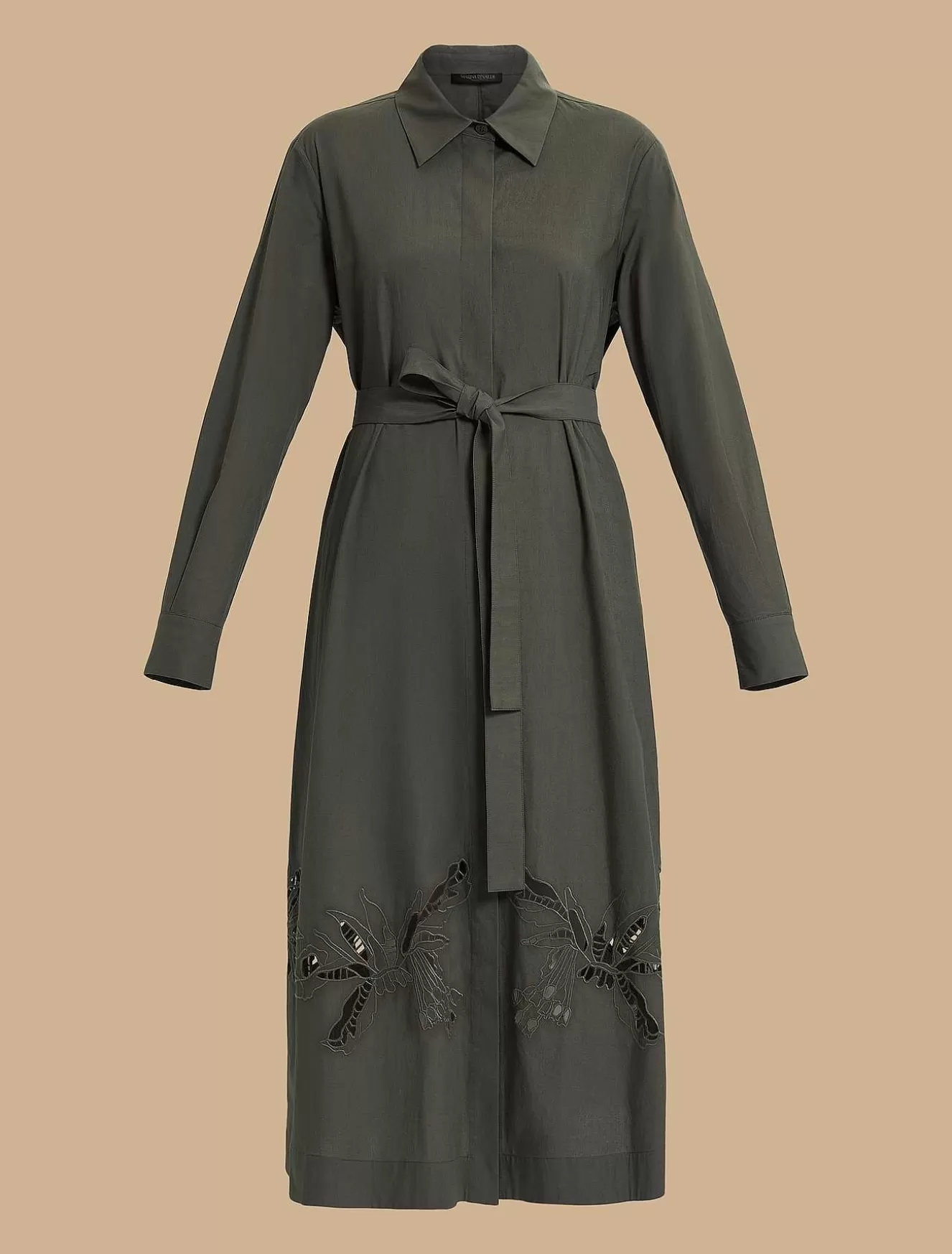 Embroidered Poplin Shirt Dress-Marina Rinaldi Sale