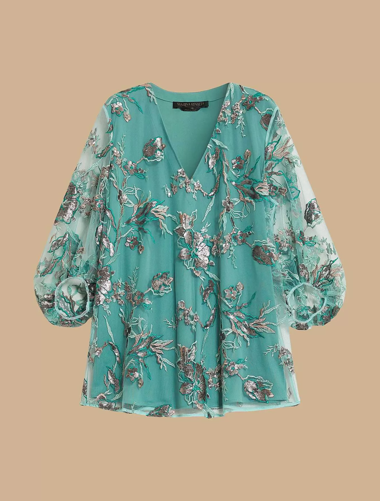 Embroidered Tulle Tunic-Marina Rinaldi Clearance
