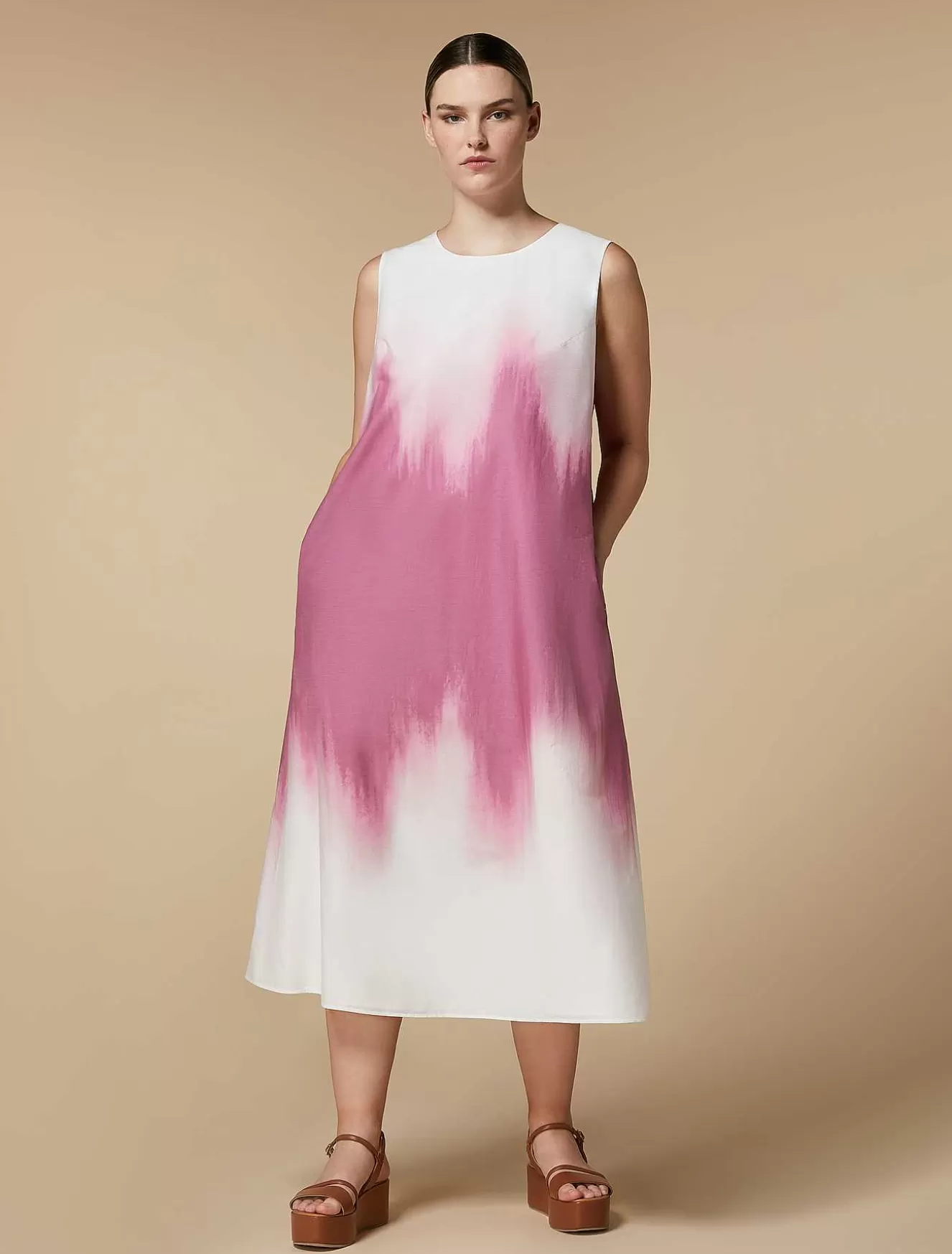 Faded Cotton Dress-Marina Rinaldi Best Sale