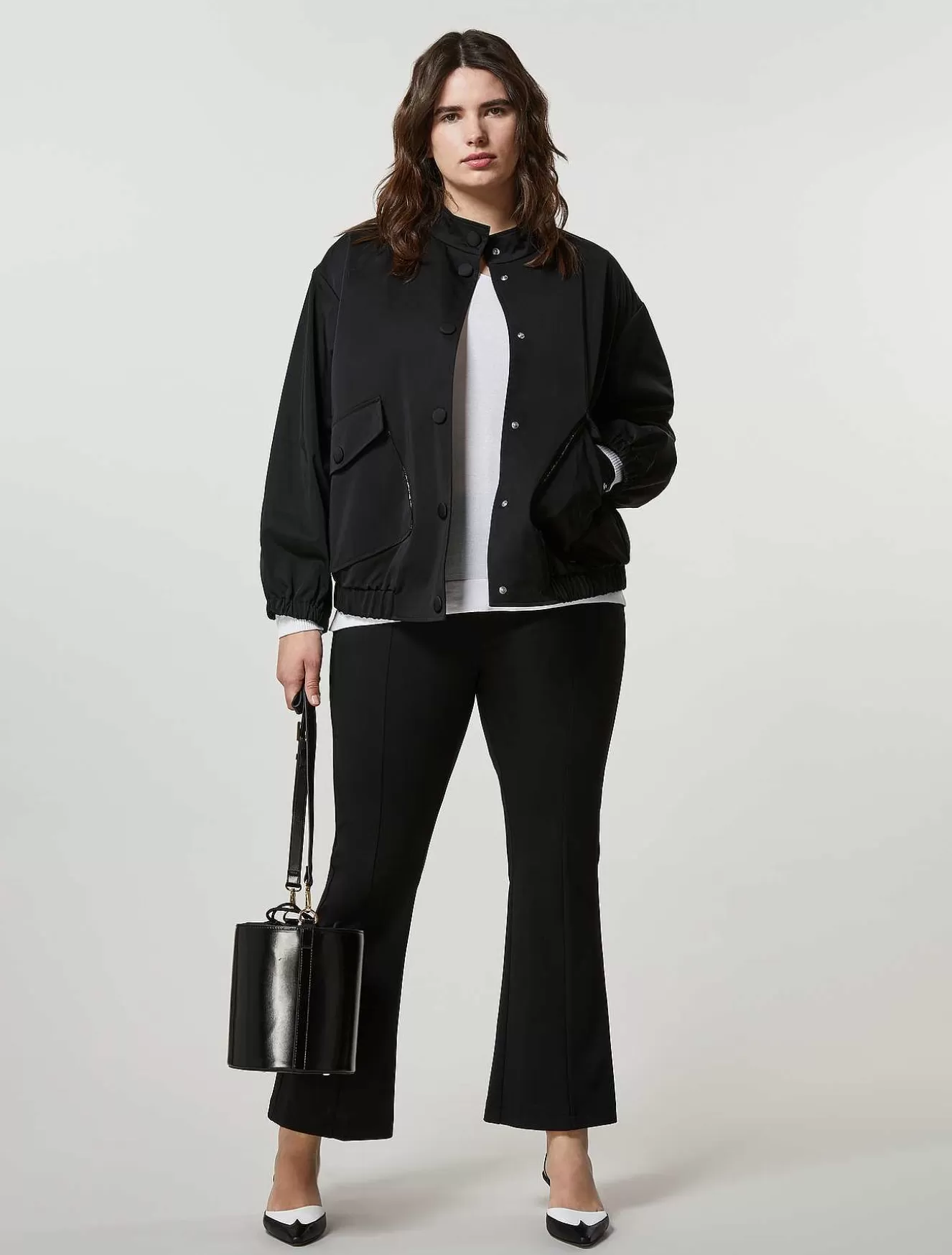 Flared Scuba Jersey Trousers-Marina Rinaldi Shop