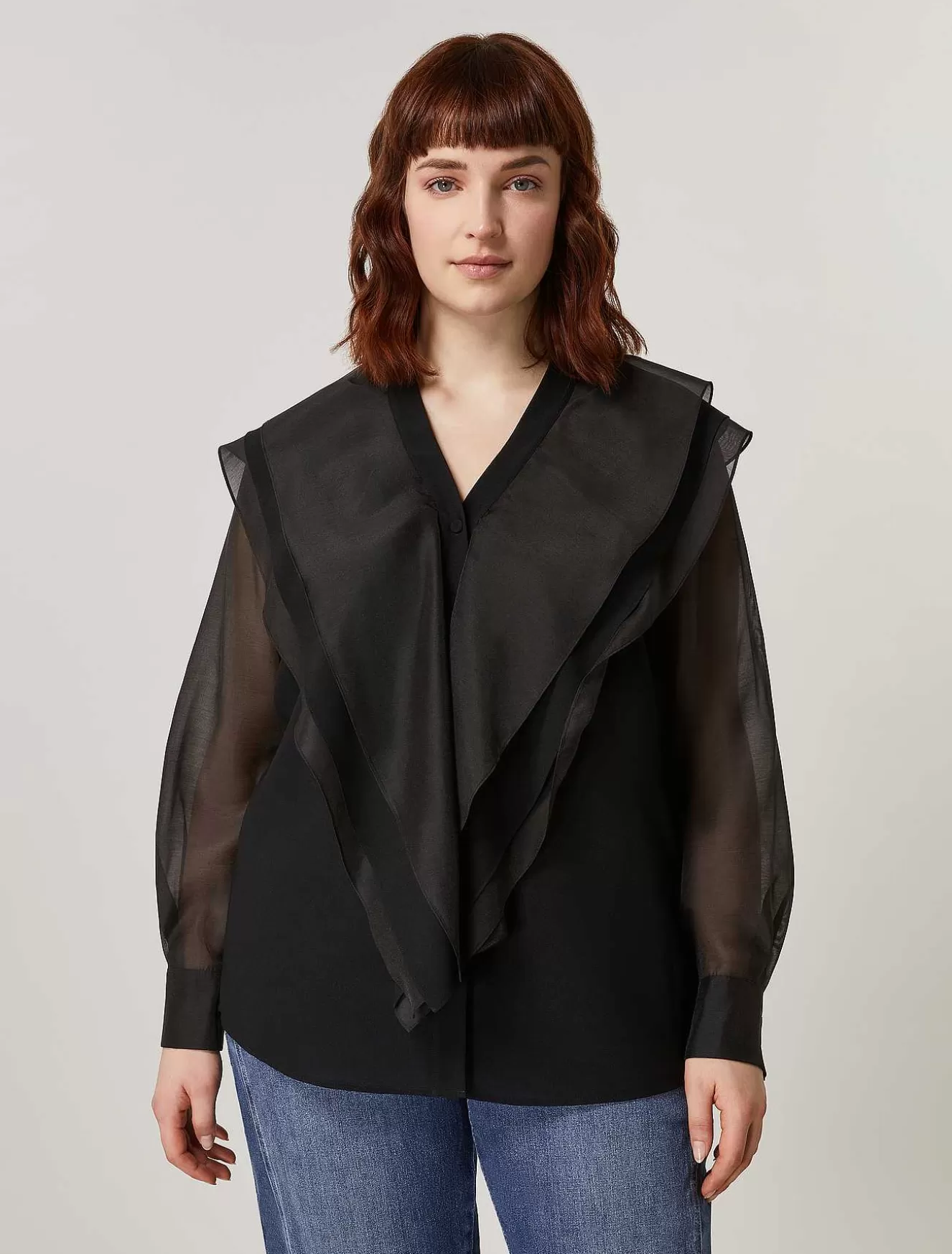 Fluid Fabric Blouse-Marina Rinaldi Cheap