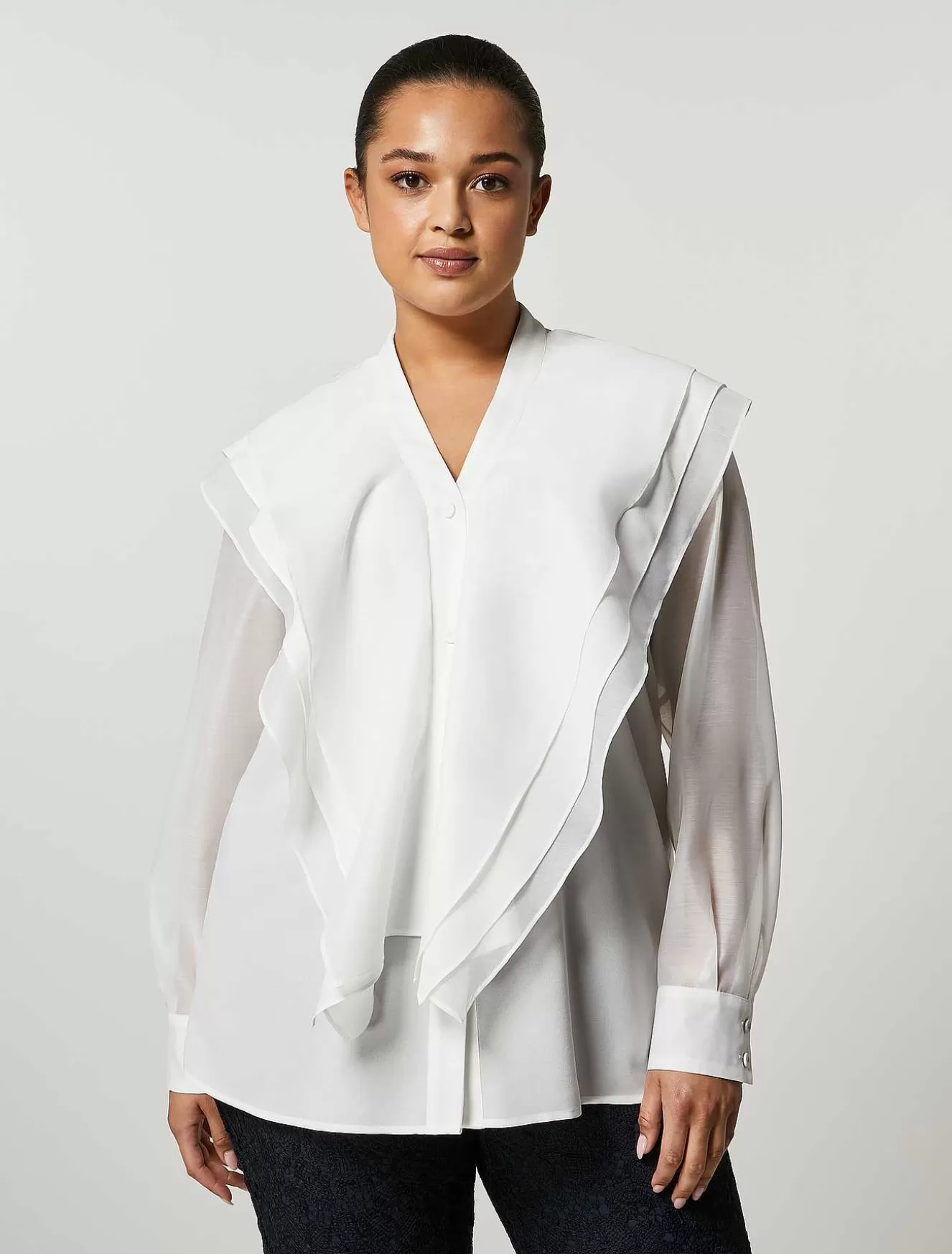 Fluid Fabric Blouse-Marina Rinaldi Cheap