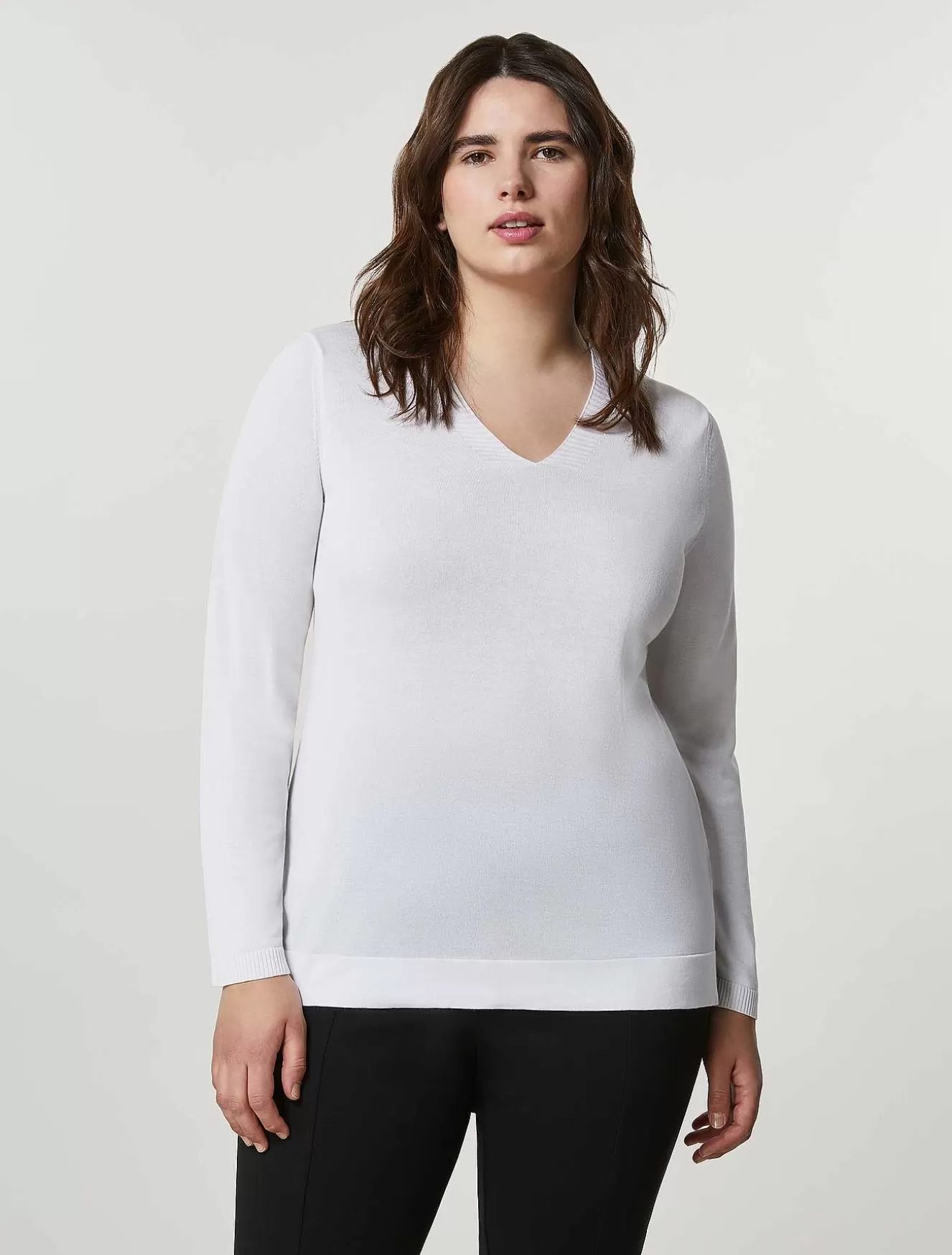Fluid Viscose Crepe Sweater-Marina Rinaldi Cheap