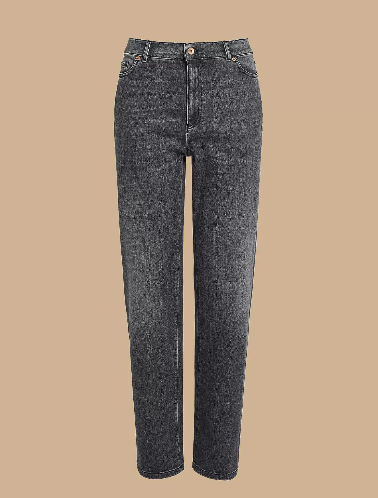 Full-Length Cotton Denim Jeans-Marina Rinaldi Clearance