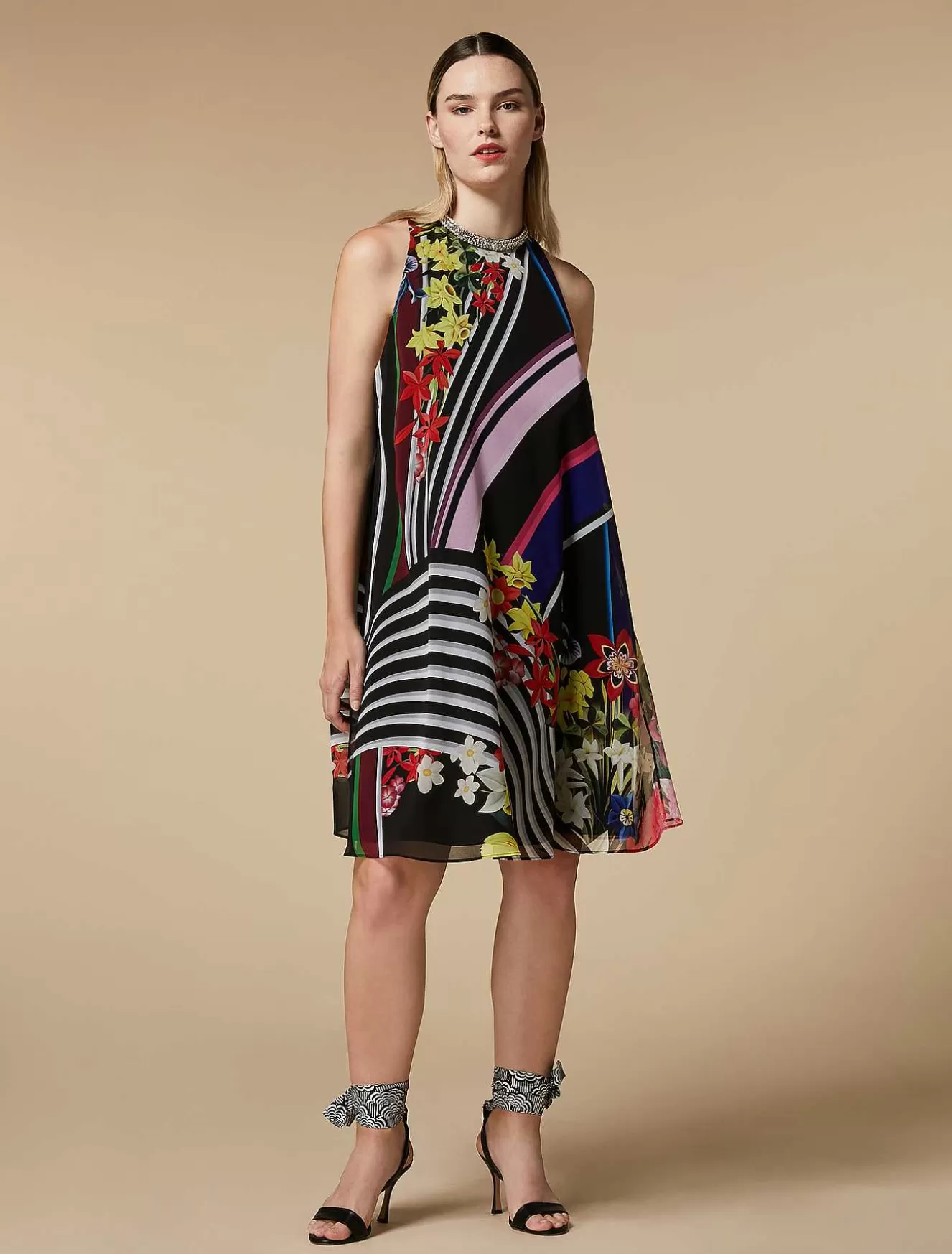 Georgette Dress With Embroidery-Marina Rinaldi Best