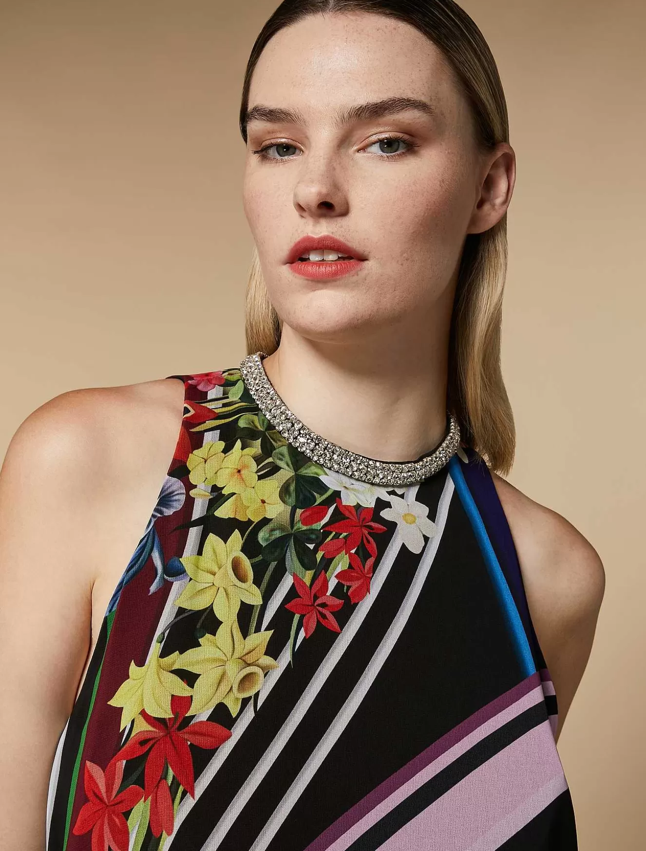 Georgette Dress With Embroidery-Marina Rinaldi Best
