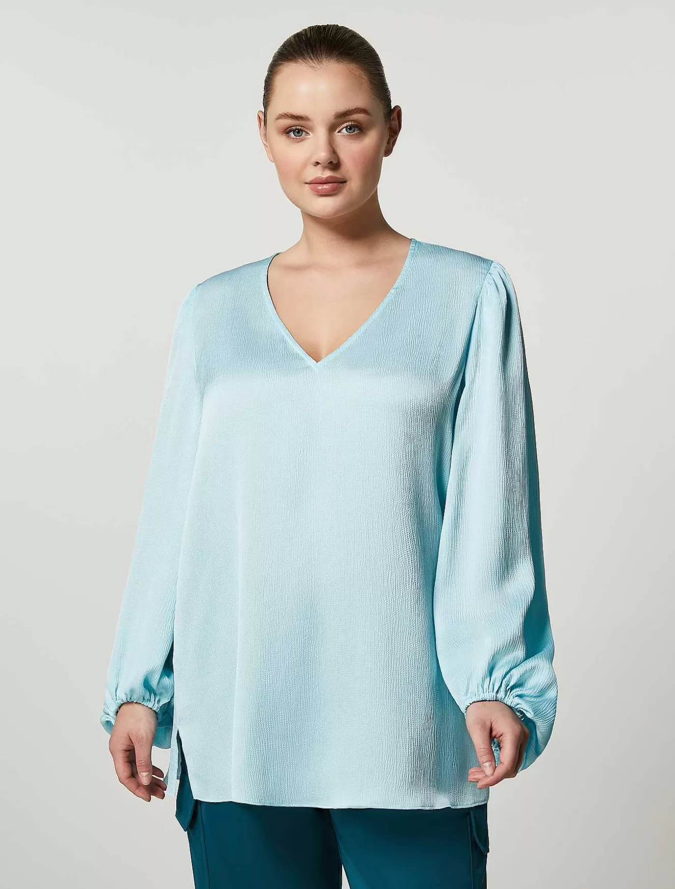Hammered Satin Blouse-Marina Rinaldi Flash Sale