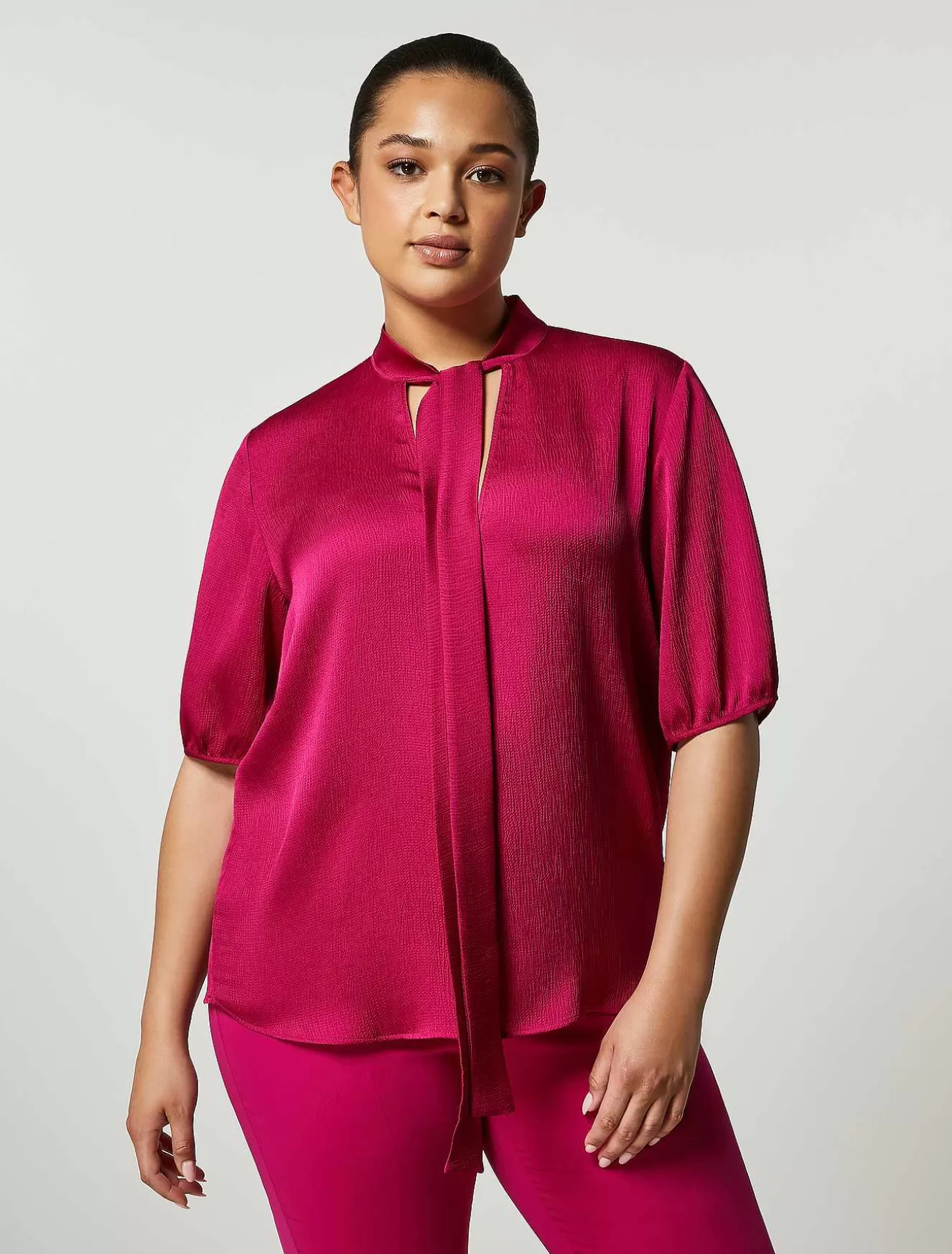 Hammered Satin Blouse-Marina Rinaldi Sale