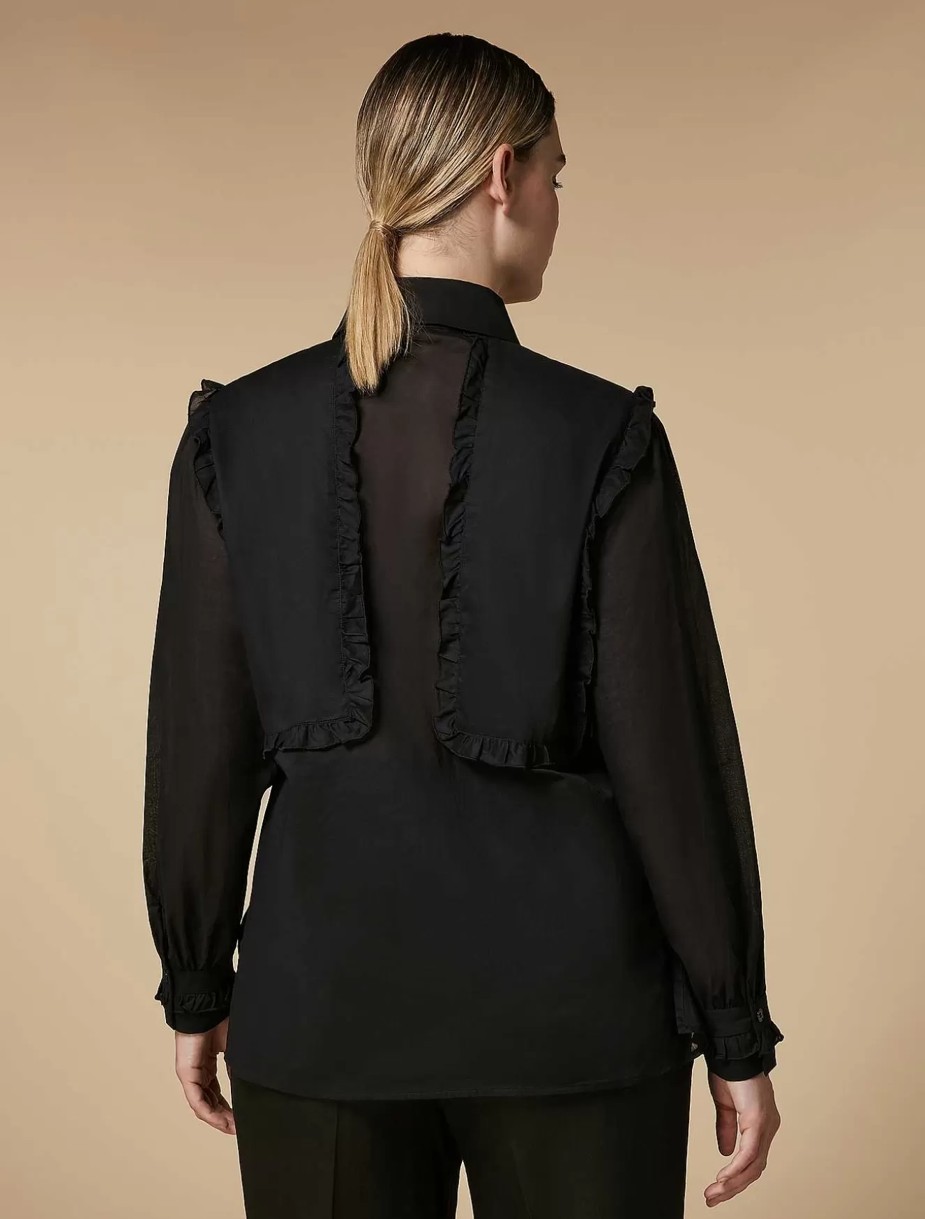 Inlay-Detail Voile Shirt-Marina Rinaldi Store