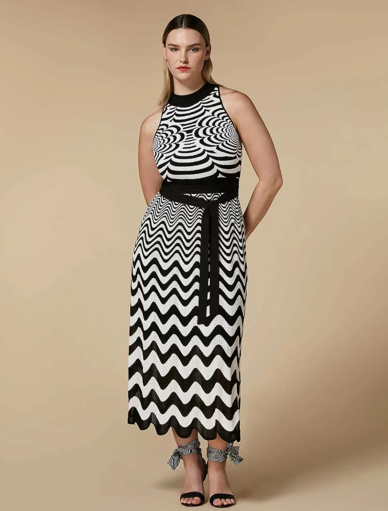 Jacquard Knit Dress-Marina Rinaldi Outlet
