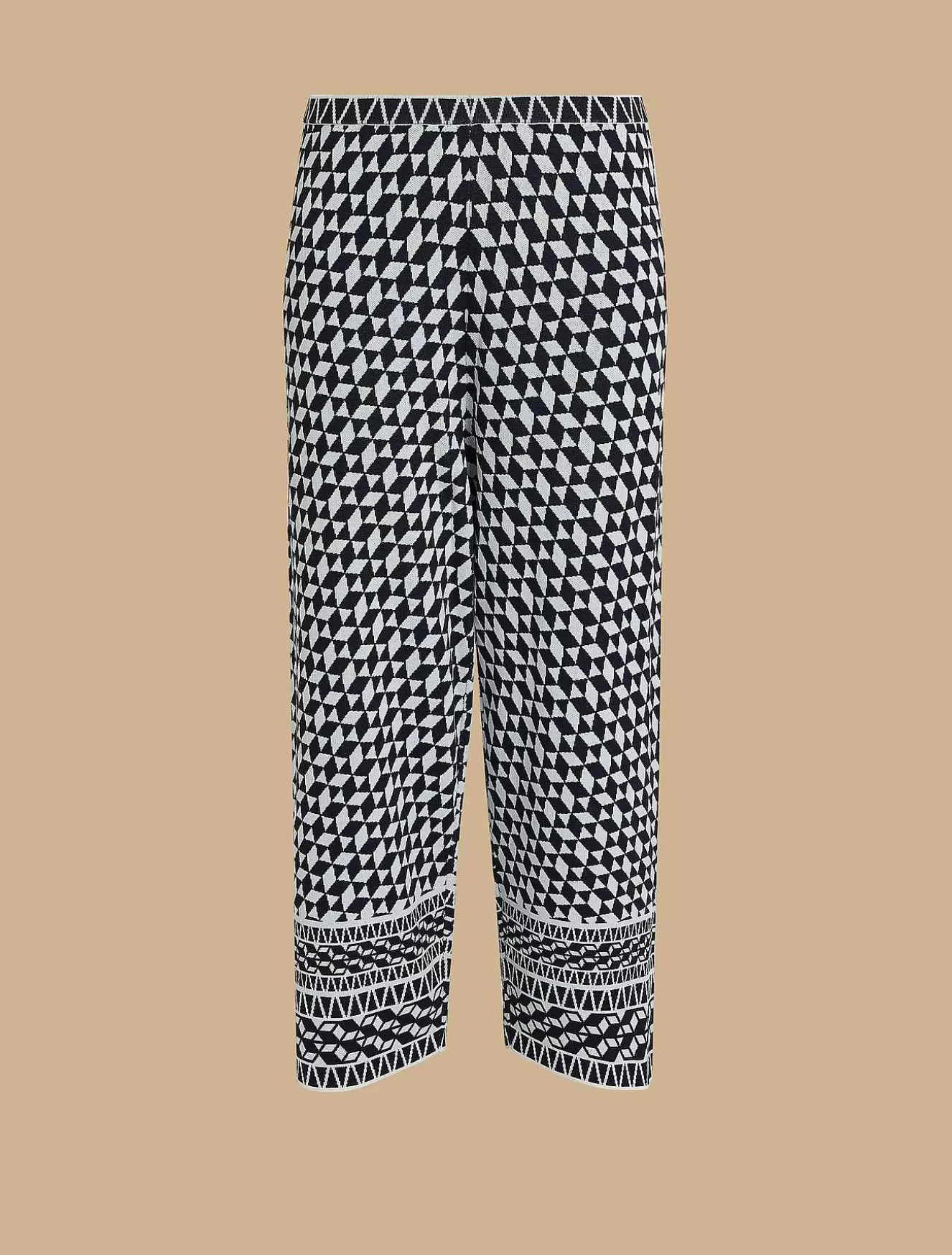 Jacquard Knit Fabric Trousers-Marina Rinaldi Hot
