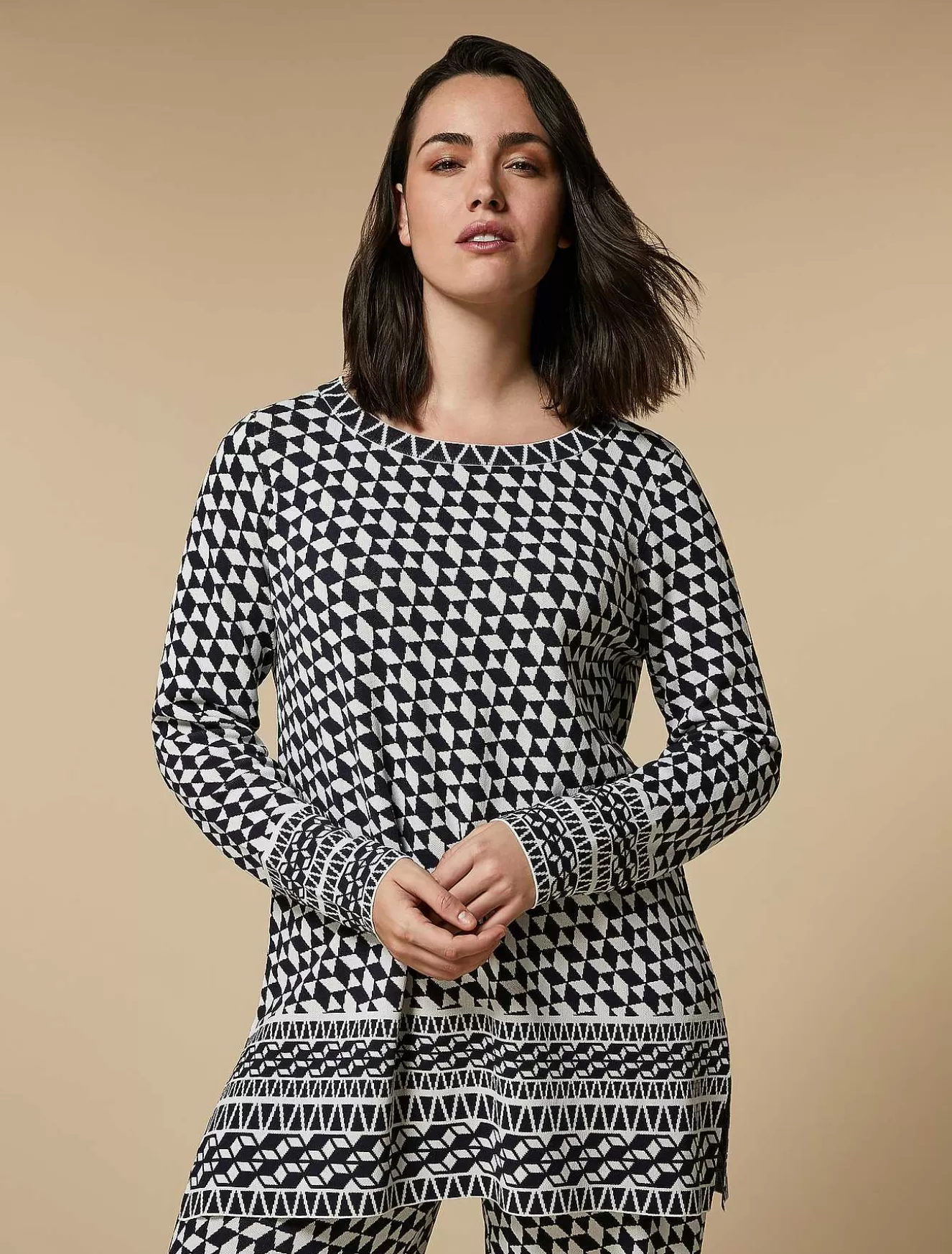 Jacquard Viscose Sweater-Marina Rinaldi Cheap