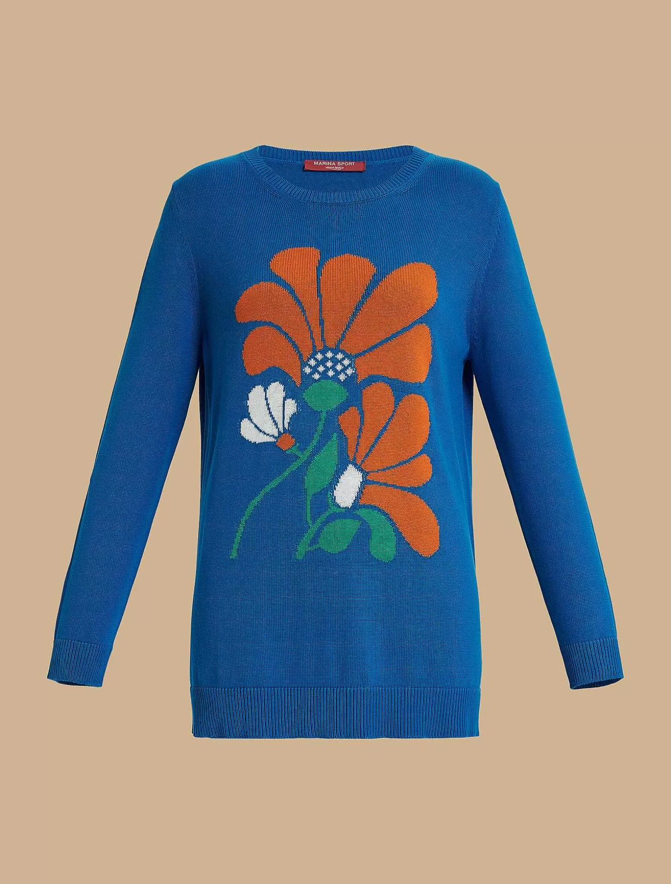 Jacquard-Knit Cotton Sweater-Marina Rinaldi Fashion