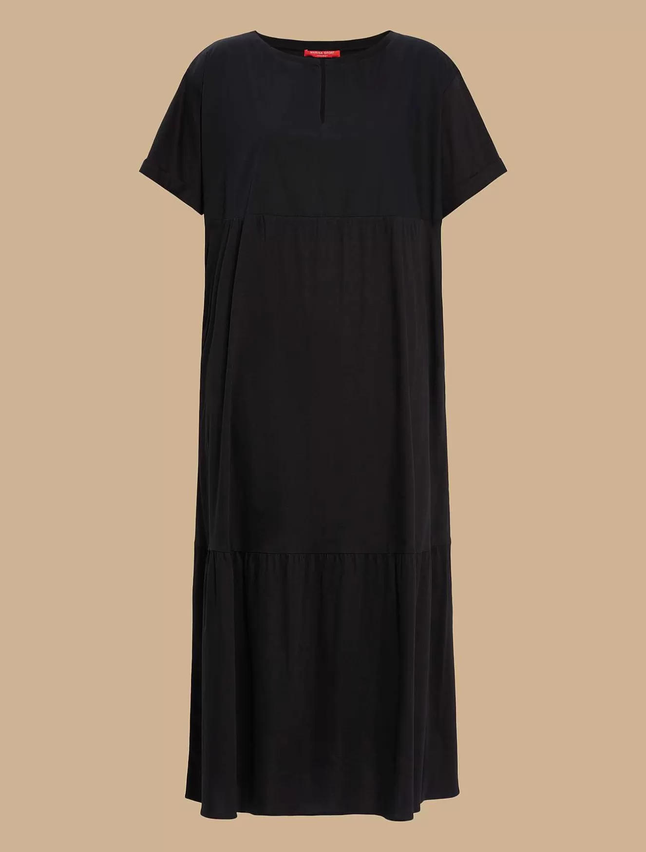 Jersey And Poplin Long Dress-Marina Rinaldi Fashion