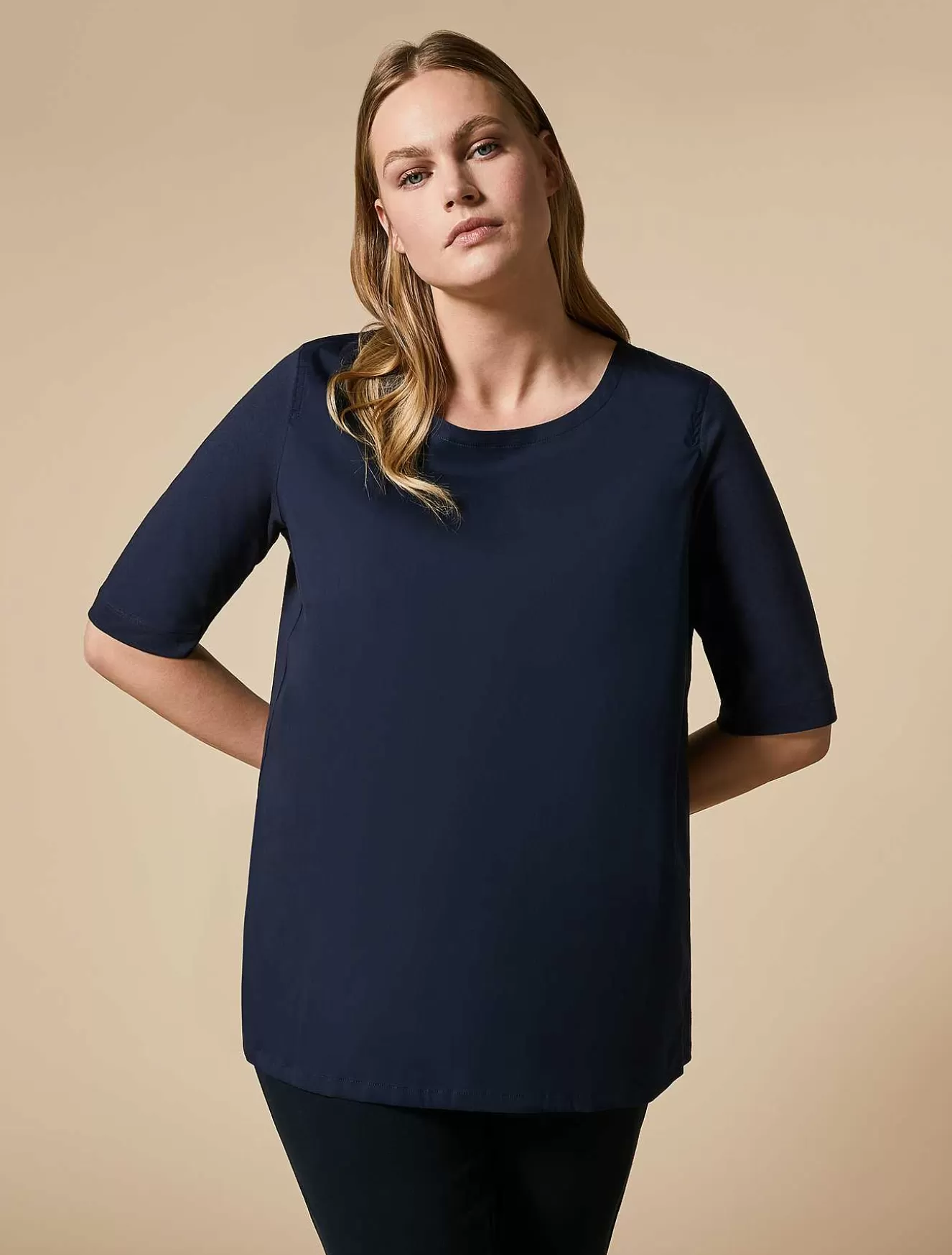 Jersey And Poplin T-Shirt-Marina Rinaldi Cheap