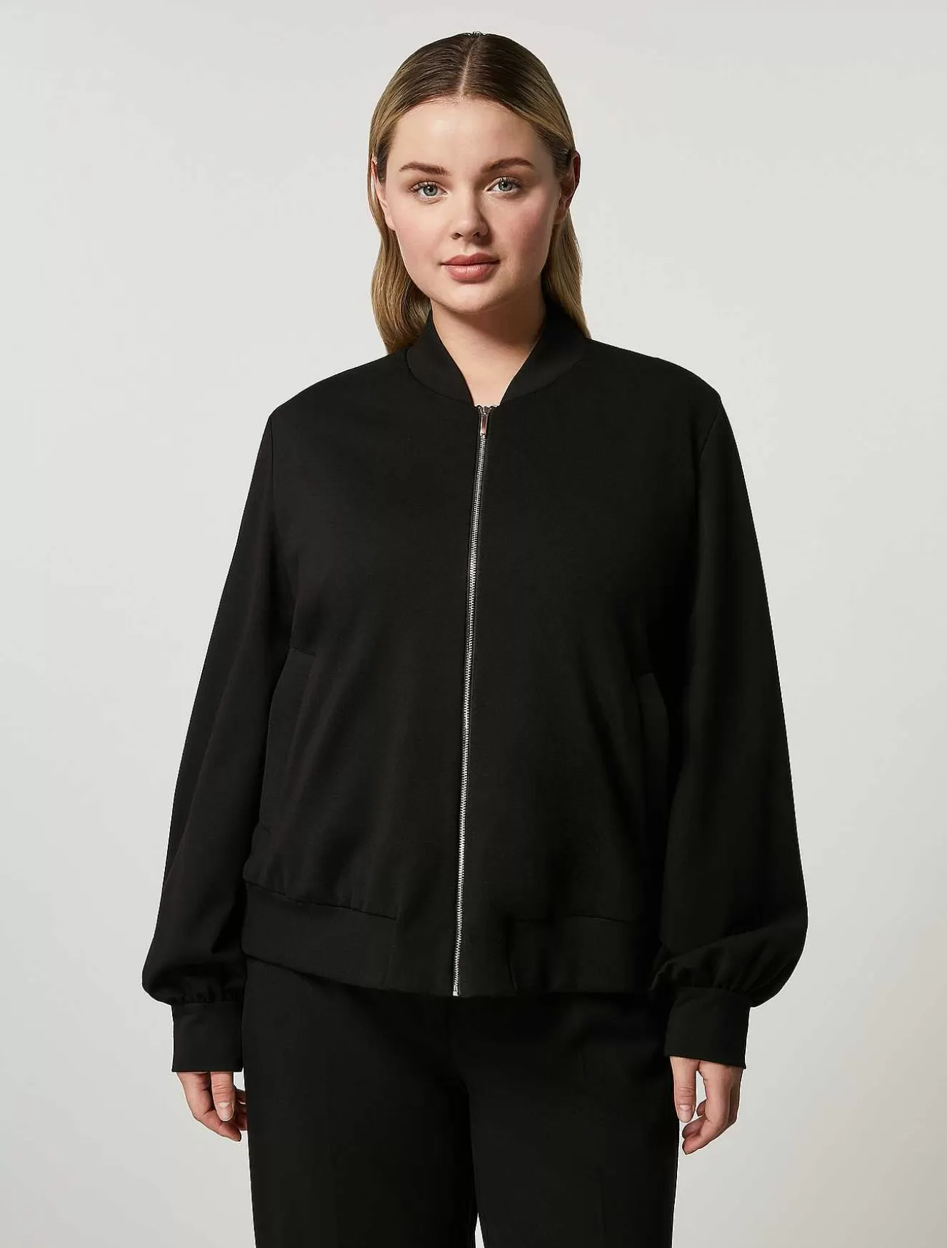 Jersey Bomber Jacket-Marina Rinaldi Hot