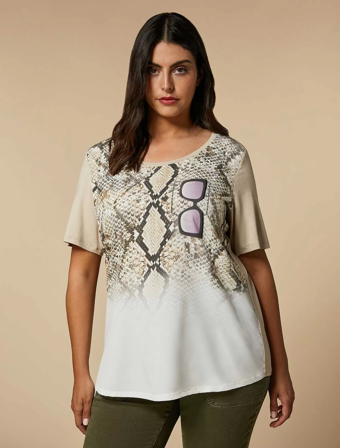Jersey Print T-Shirt-Marina Rinaldi Sale