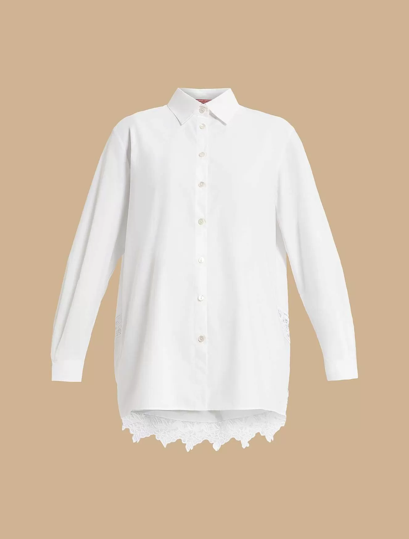 Lace-Adorned Poplin Shirt-Marina Rinaldi Online