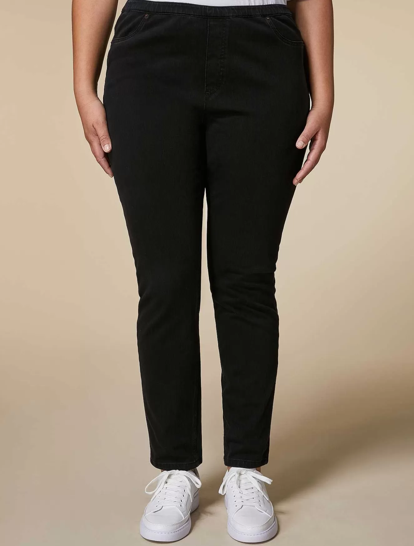 Leggings-Fit Jersey Denim Jeans-Marina Rinaldi Clearance