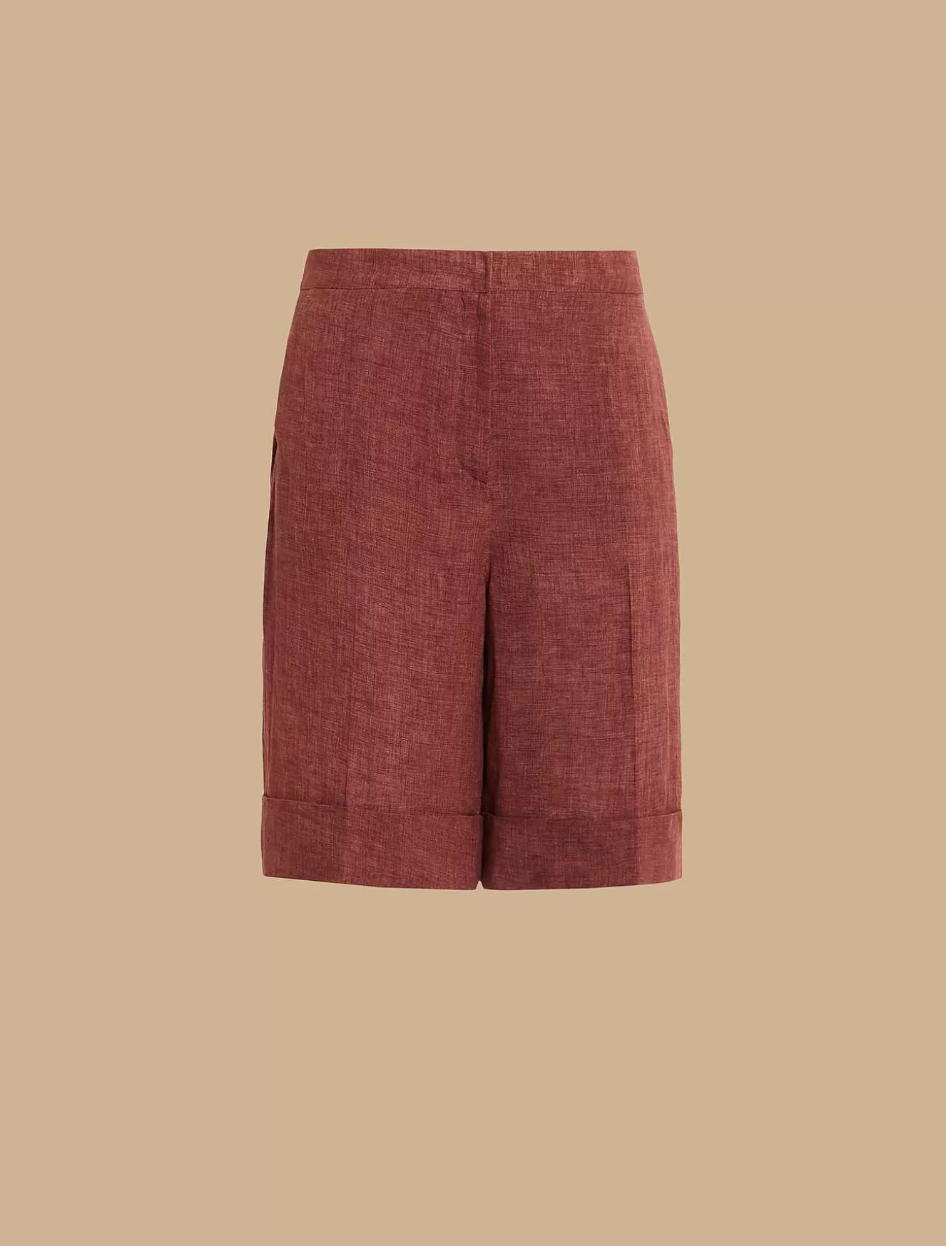 Lightweight Linen Bermuda Shorts-Marina Rinaldi Best Sale