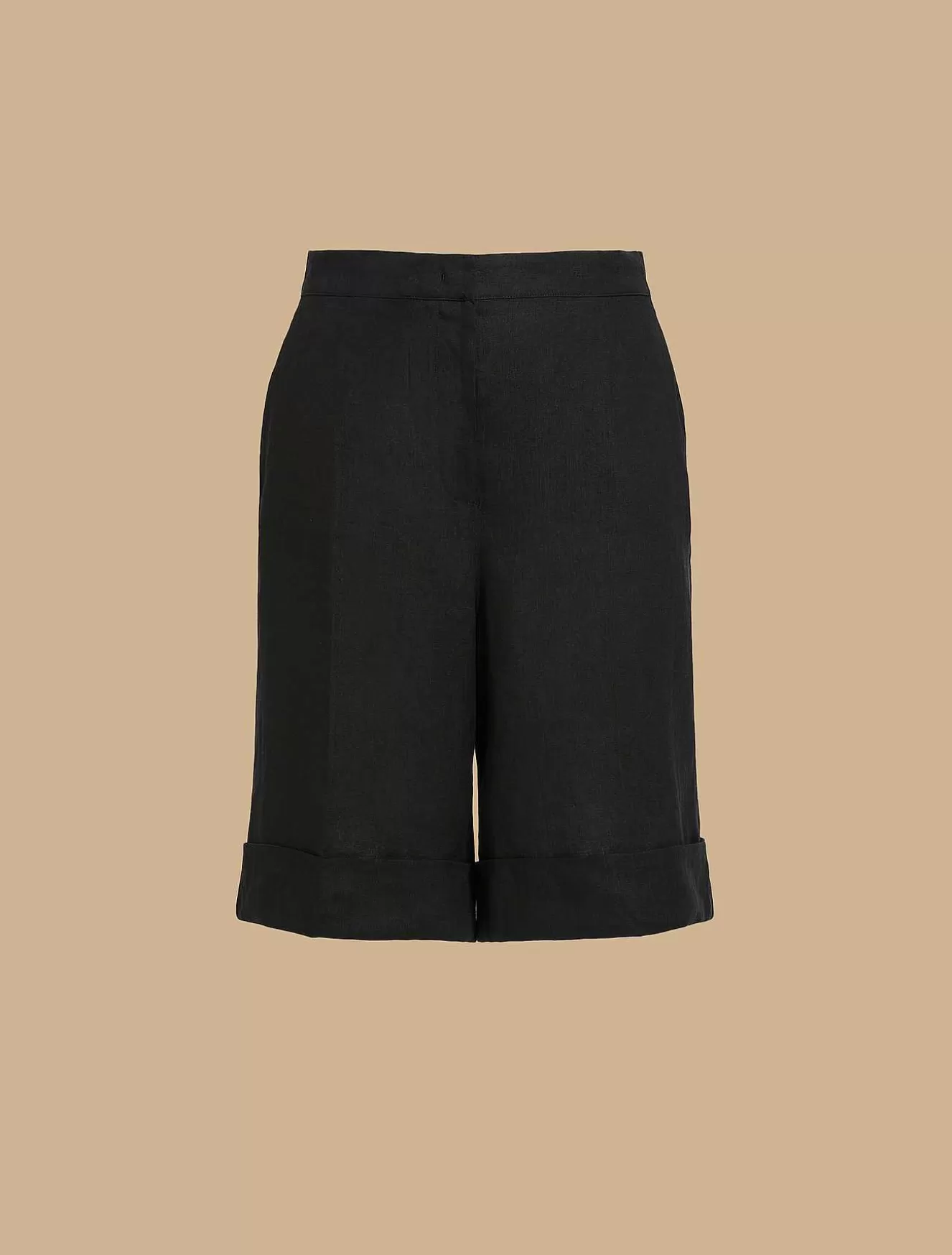 Lightweight Linen Bermuda Shorts-Marina Rinaldi Outlet