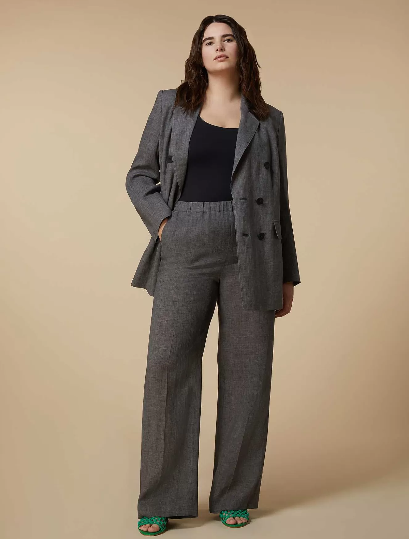 Lightweight Linen Trousers-Marina Rinaldi Cheap