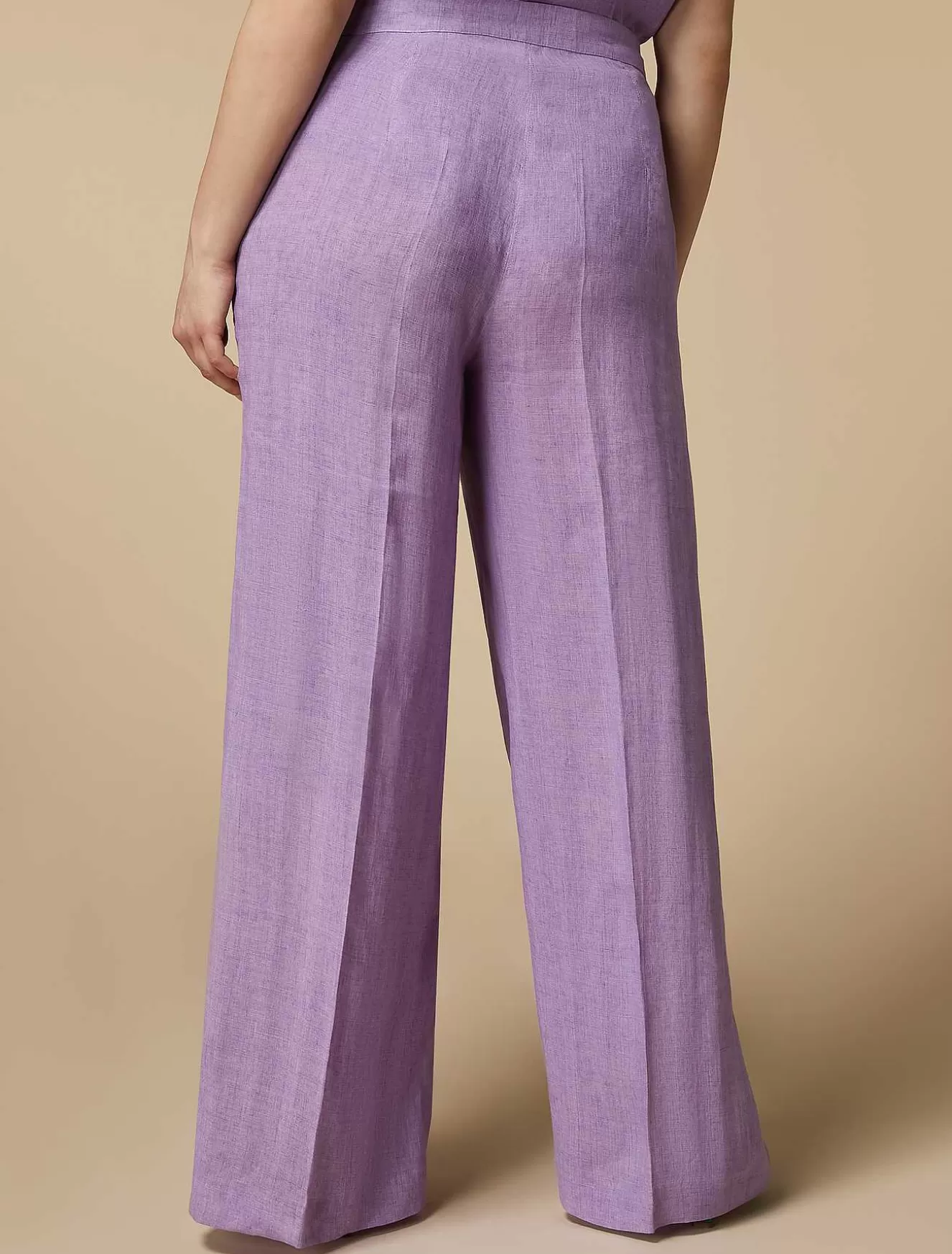 Lightweight Linen Trousers-Marina Rinaldi Shop