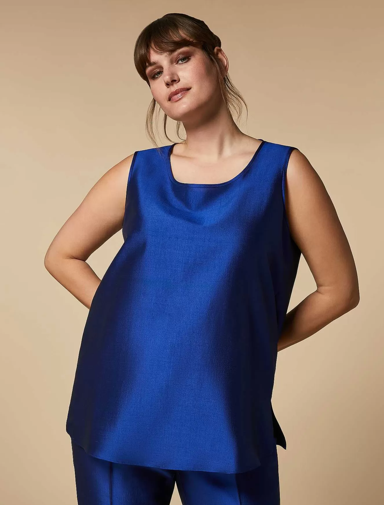 Lightweight Shantung Top-Marina Rinaldi Best