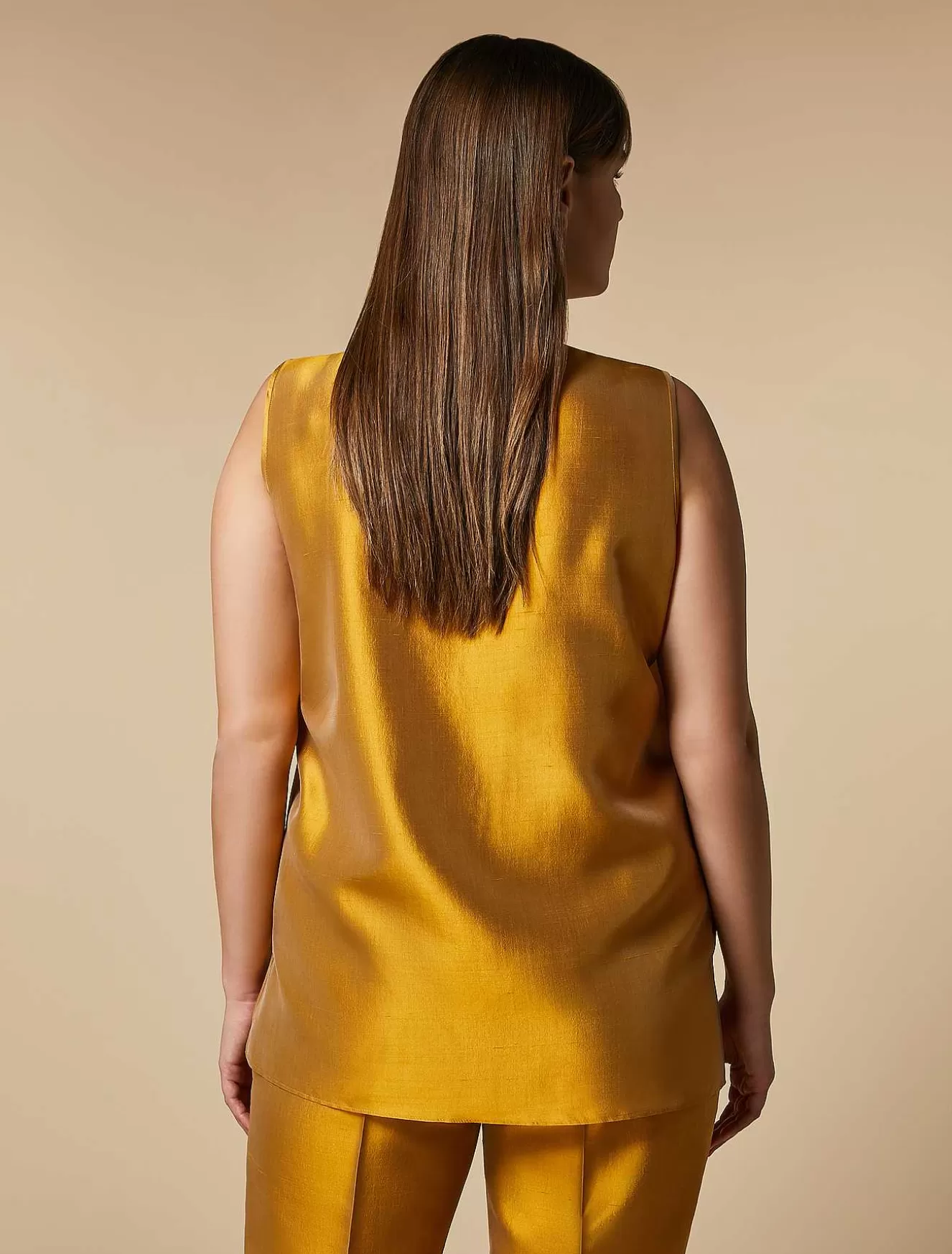 Lightweight Shantung Top-Marina Rinaldi Clearance