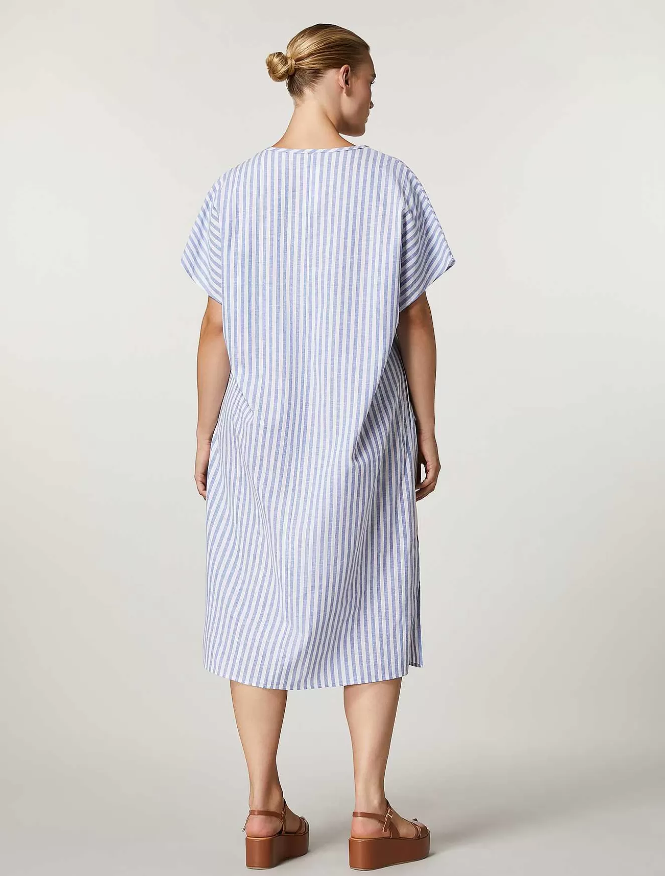 Linen And Cotton Canvas Dress-Marina Rinaldi Discount